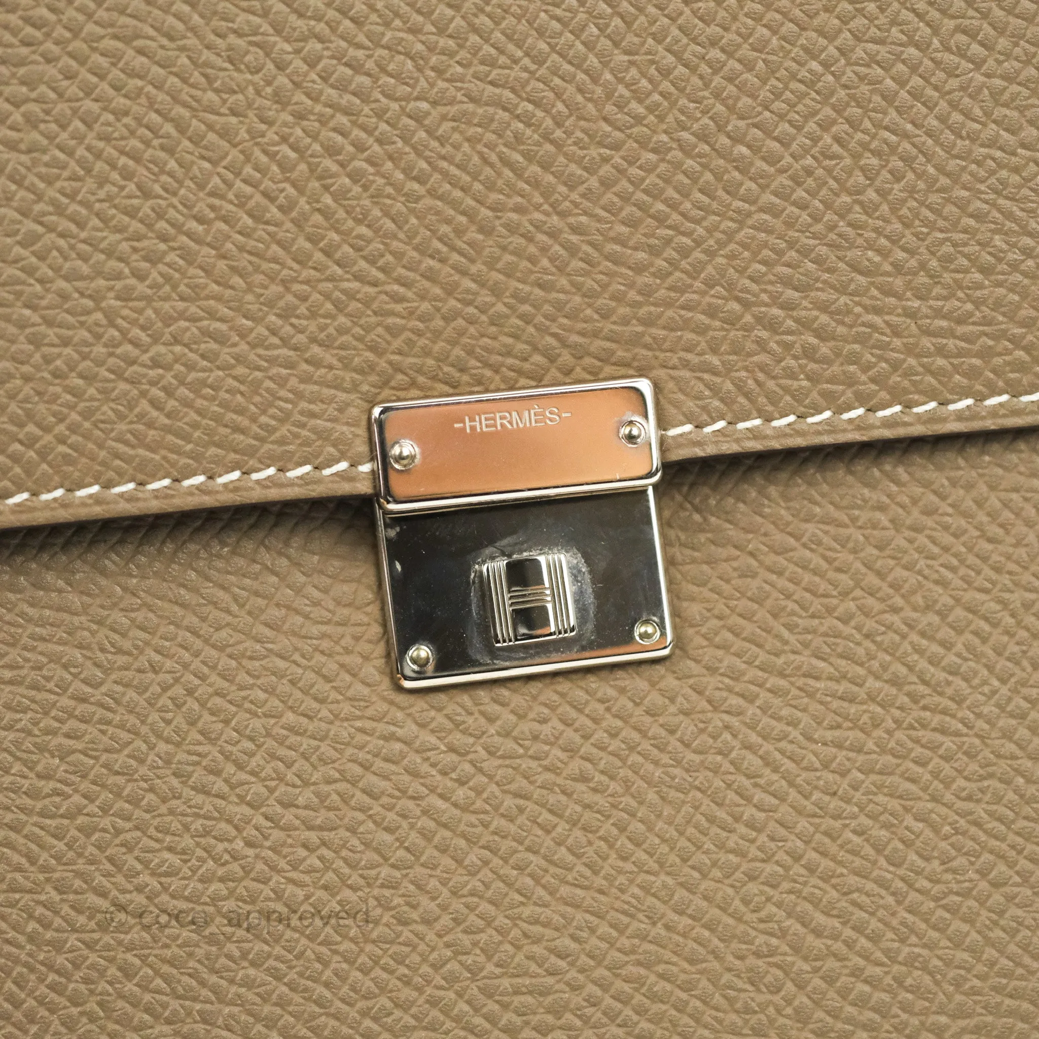 Hermes Epsom Clic 16 Wallet Etoupe 18 Palladium Hardware