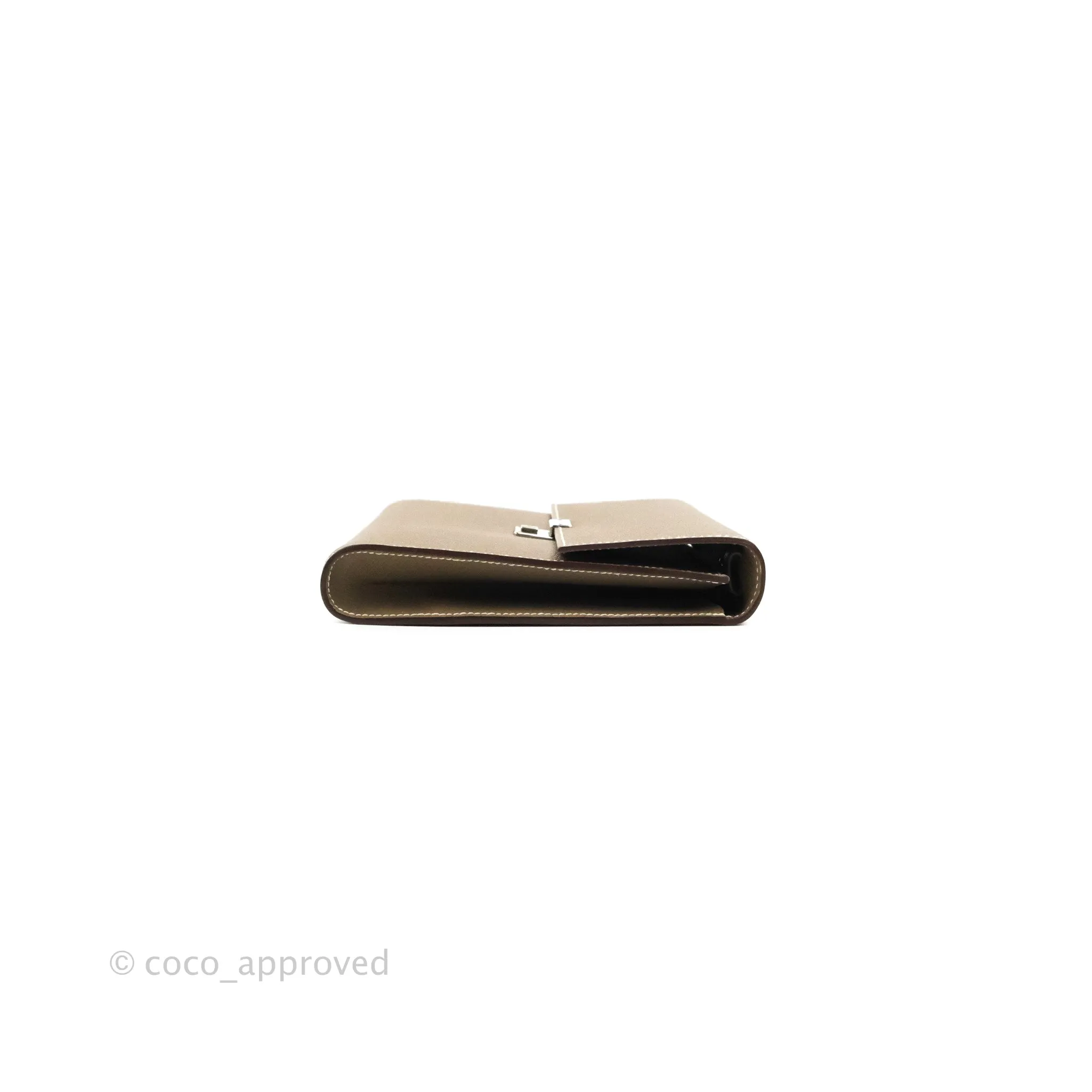 Hermes Epsom Clic 16 Wallet Etoupe 18 Palladium Hardware