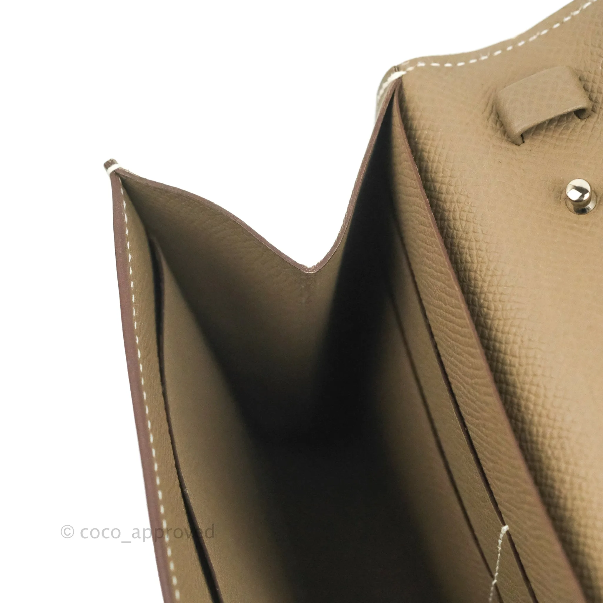 Hermes Epsom Clic 16 Wallet Etoupe 18 Palladium Hardware