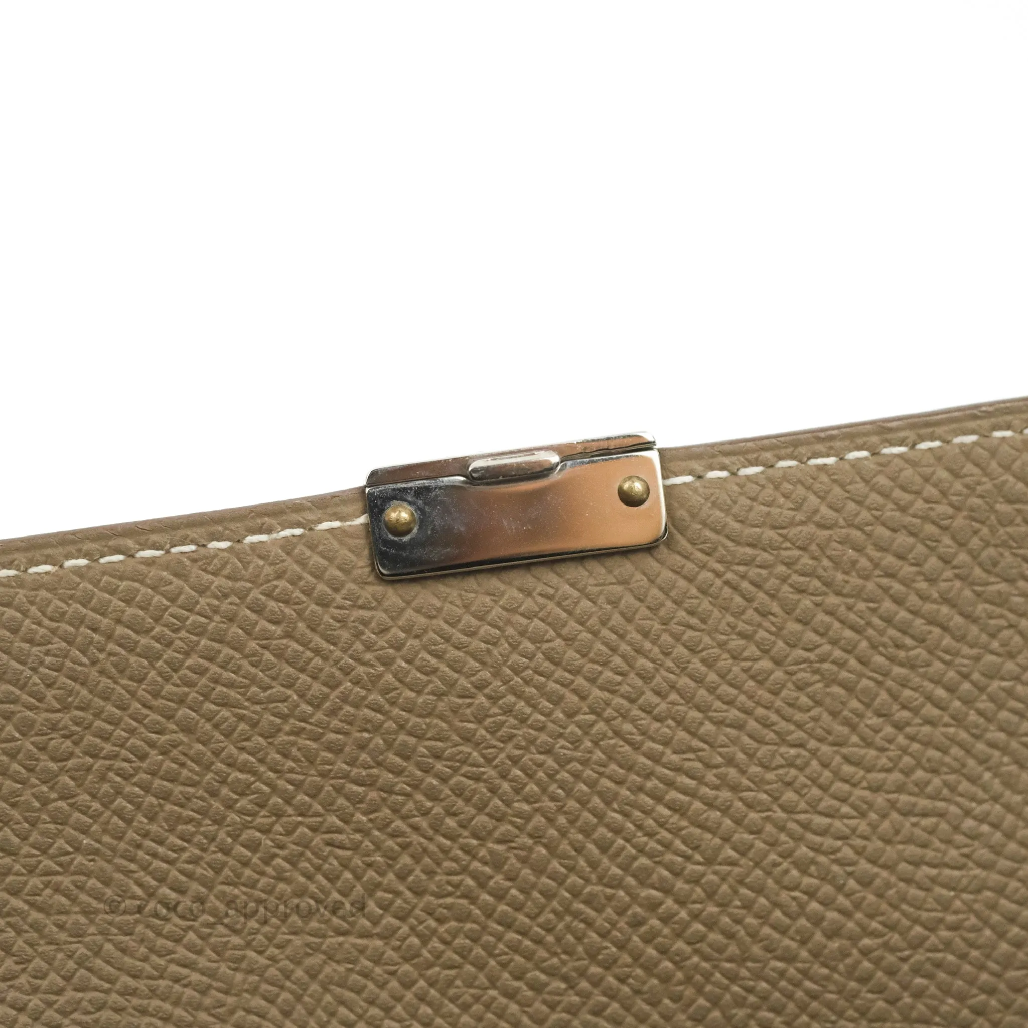 Hermes Epsom Clic 16 Wallet Etoupe 18 Palladium Hardware