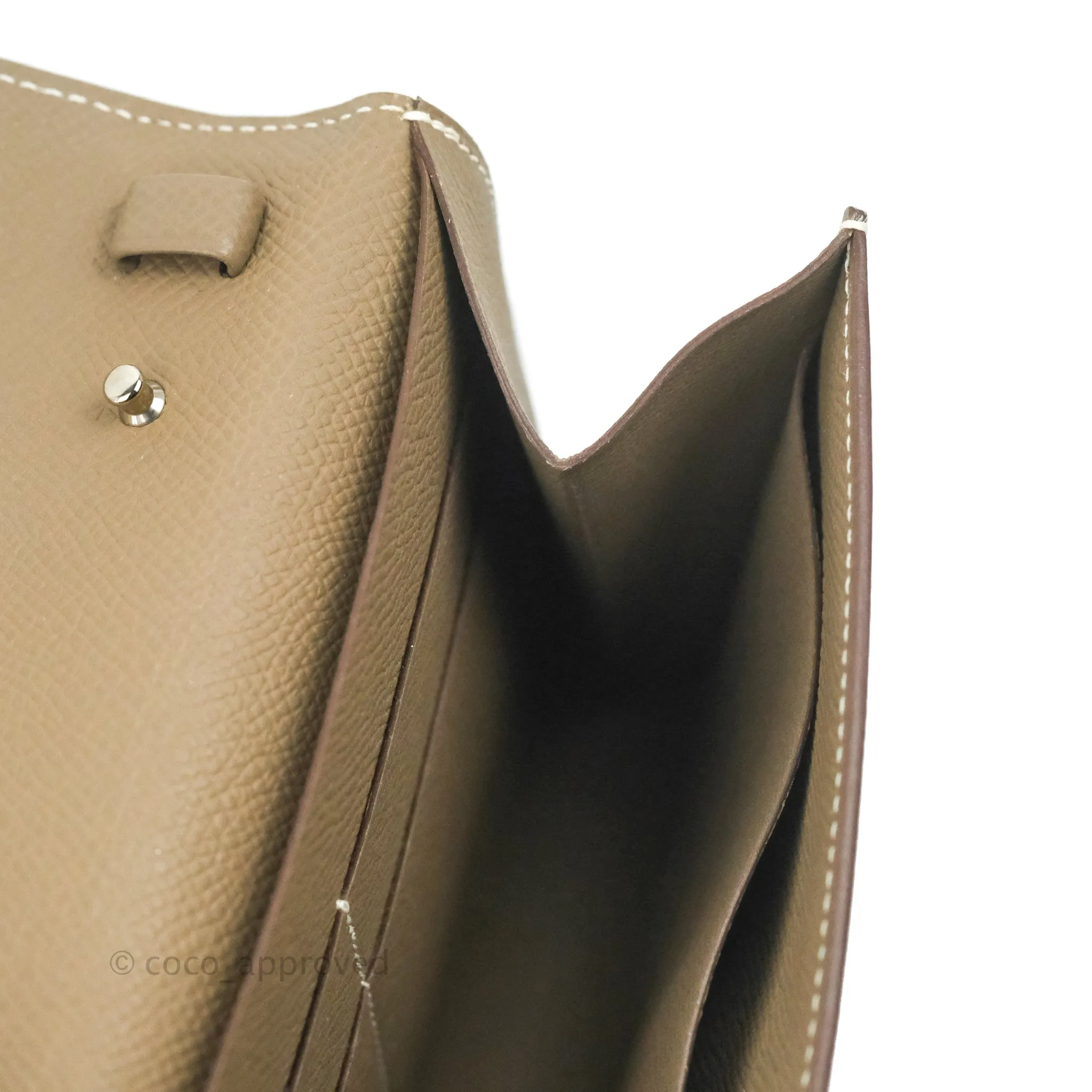 Hermes Epsom Clic 16 Wallet Etoupe 18 Palladium Hardware
