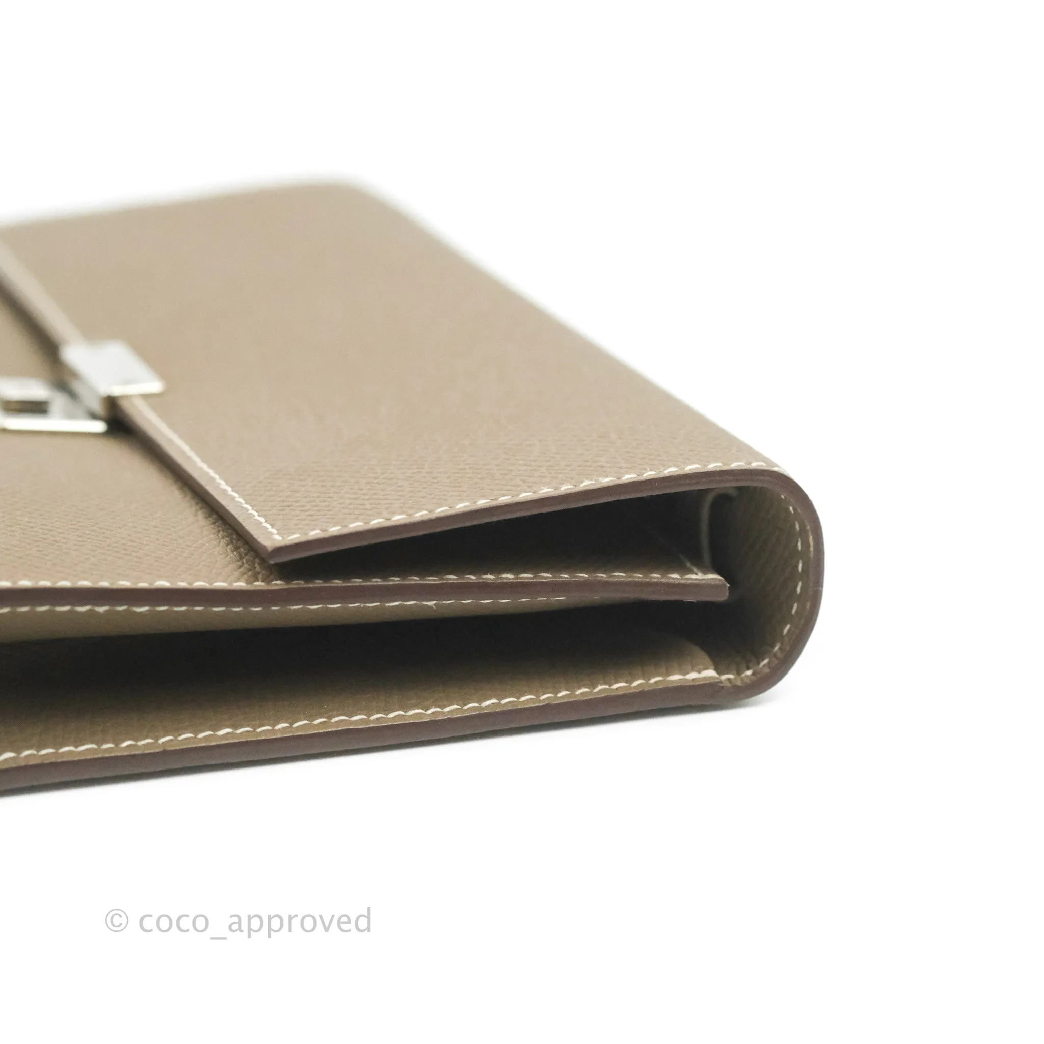 Hermes Epsom Clic 16 Wallet Etoupe 18 Palladium Hardware