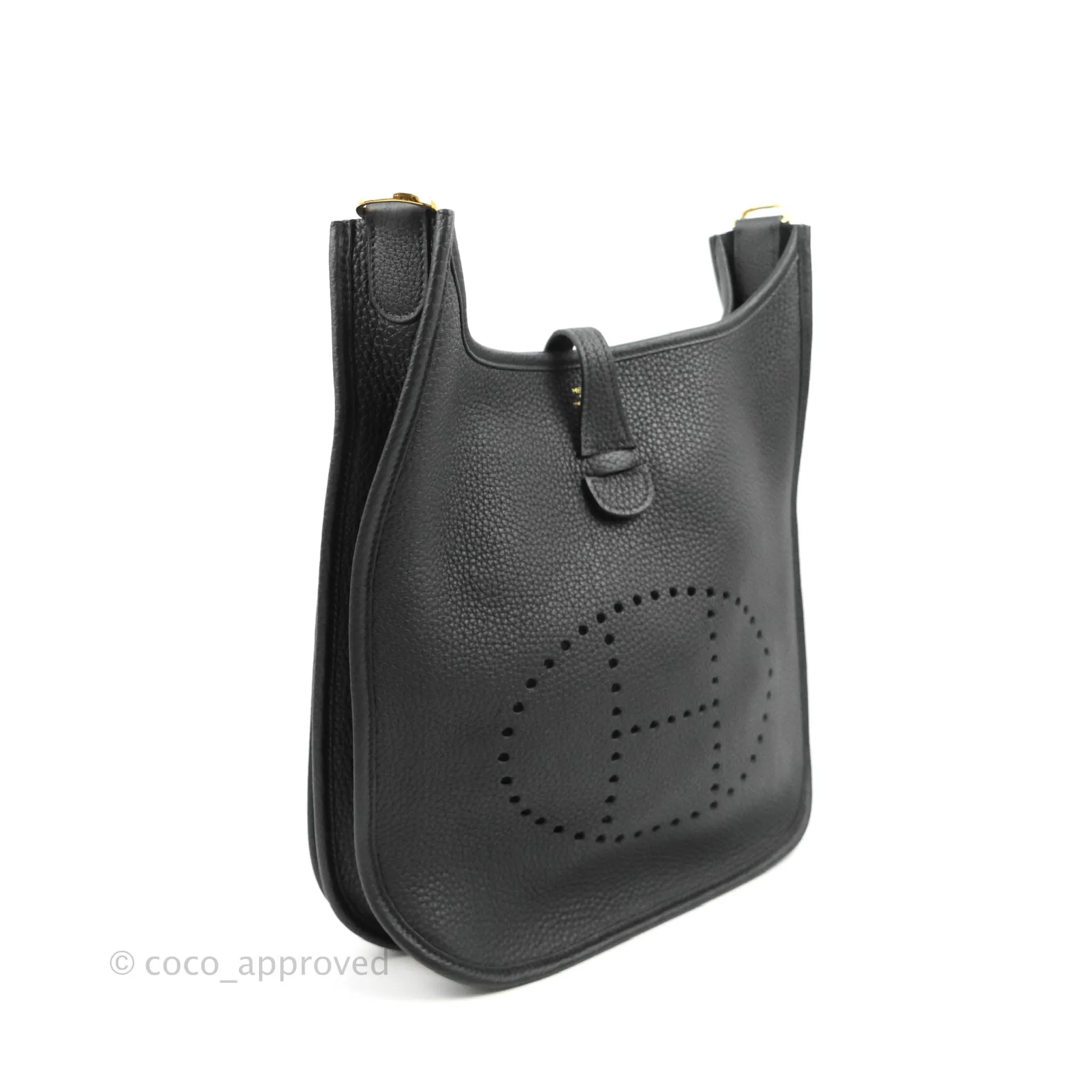 Hermes Evelyne III 29 Black Clemence Gold Hardware