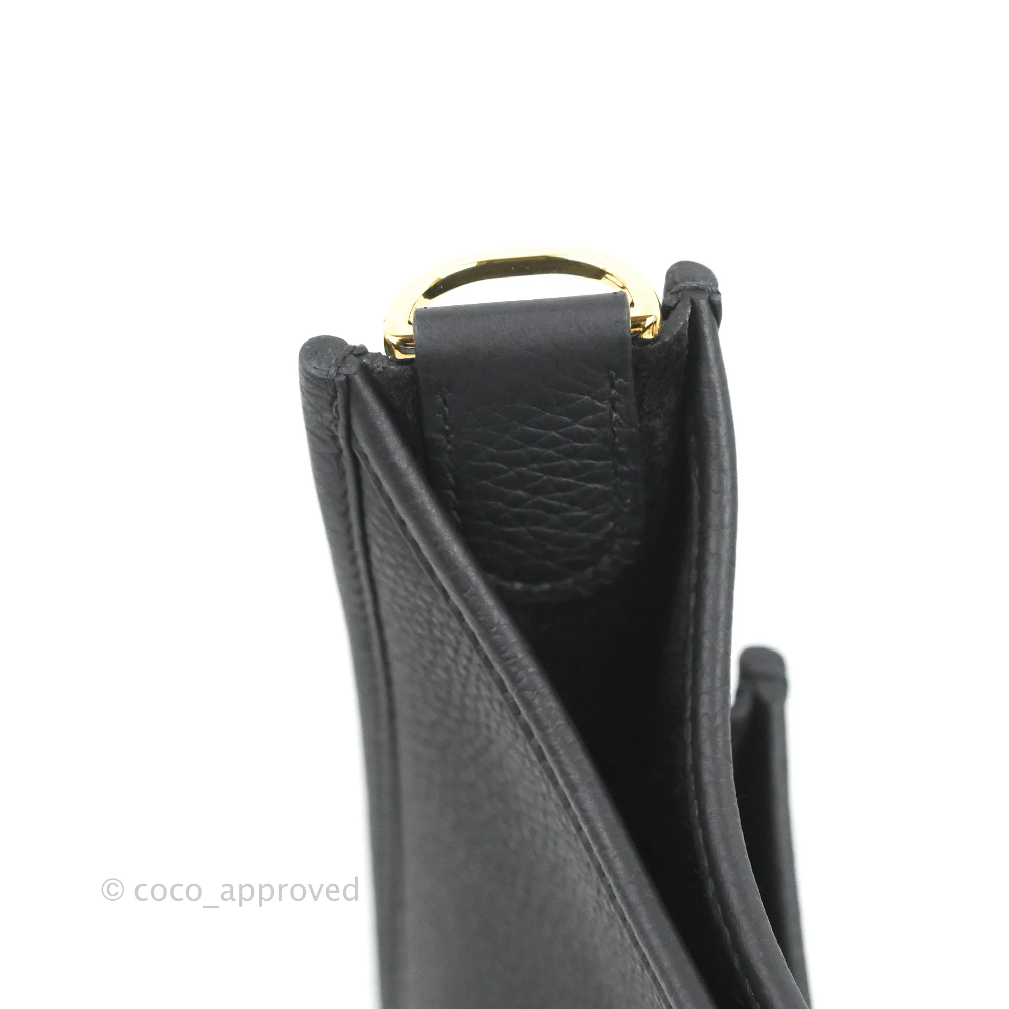 Hermes Evelyne III 29 Black Clemence Gold Hardware
