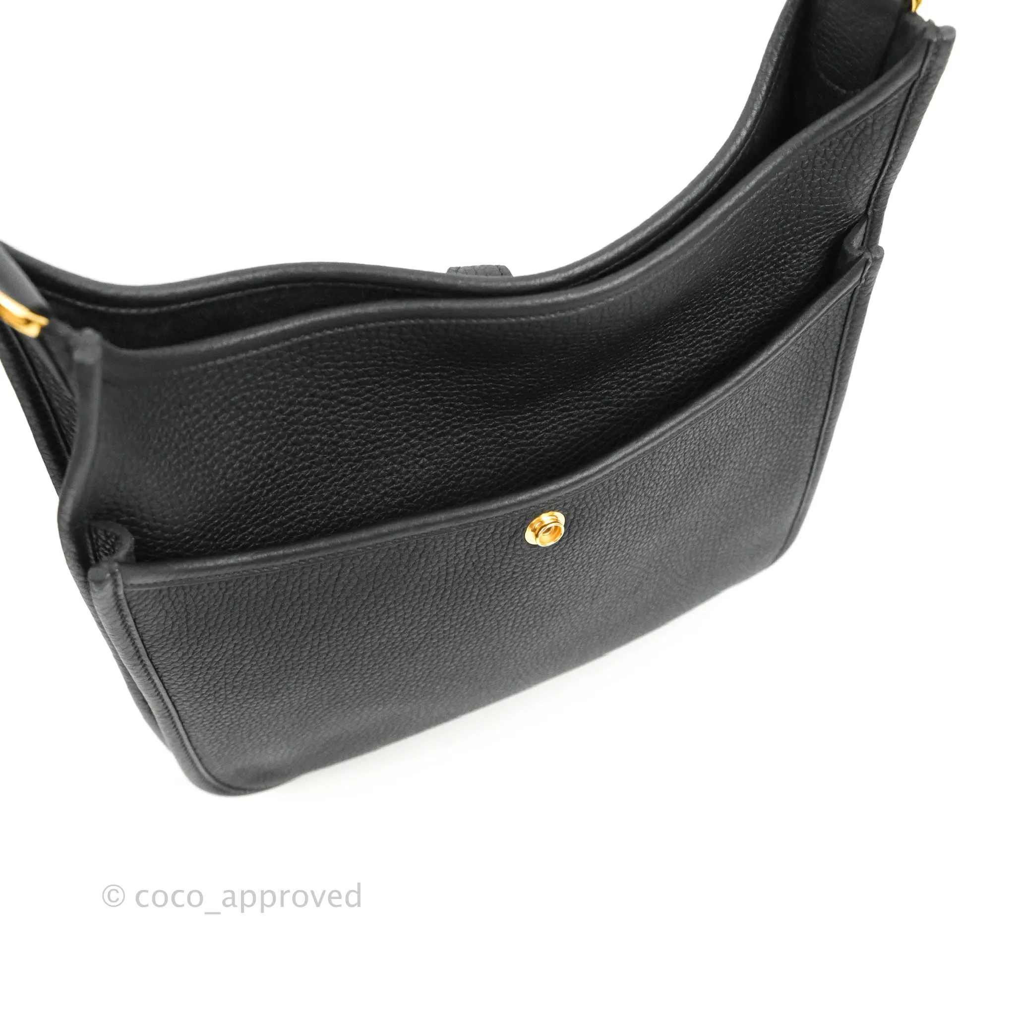 Hermes Evelyne III 29 Black Clemence Gold Hardware
