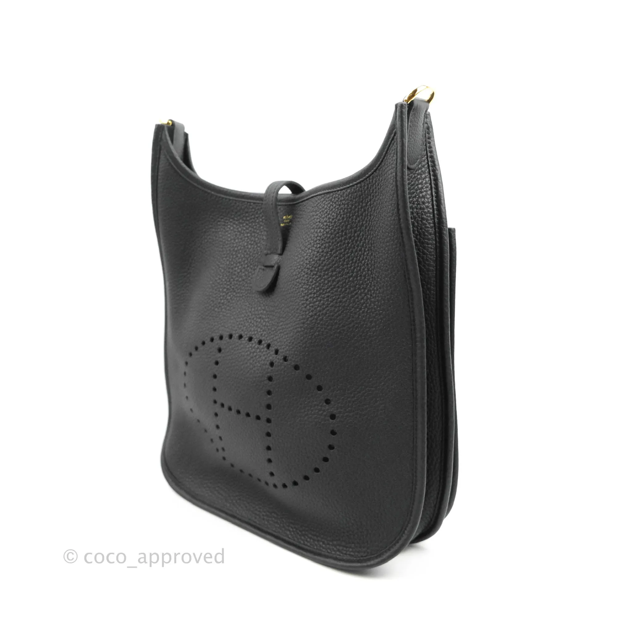 Hermes Evelyne III 29 Black Clemence Gold Hardware