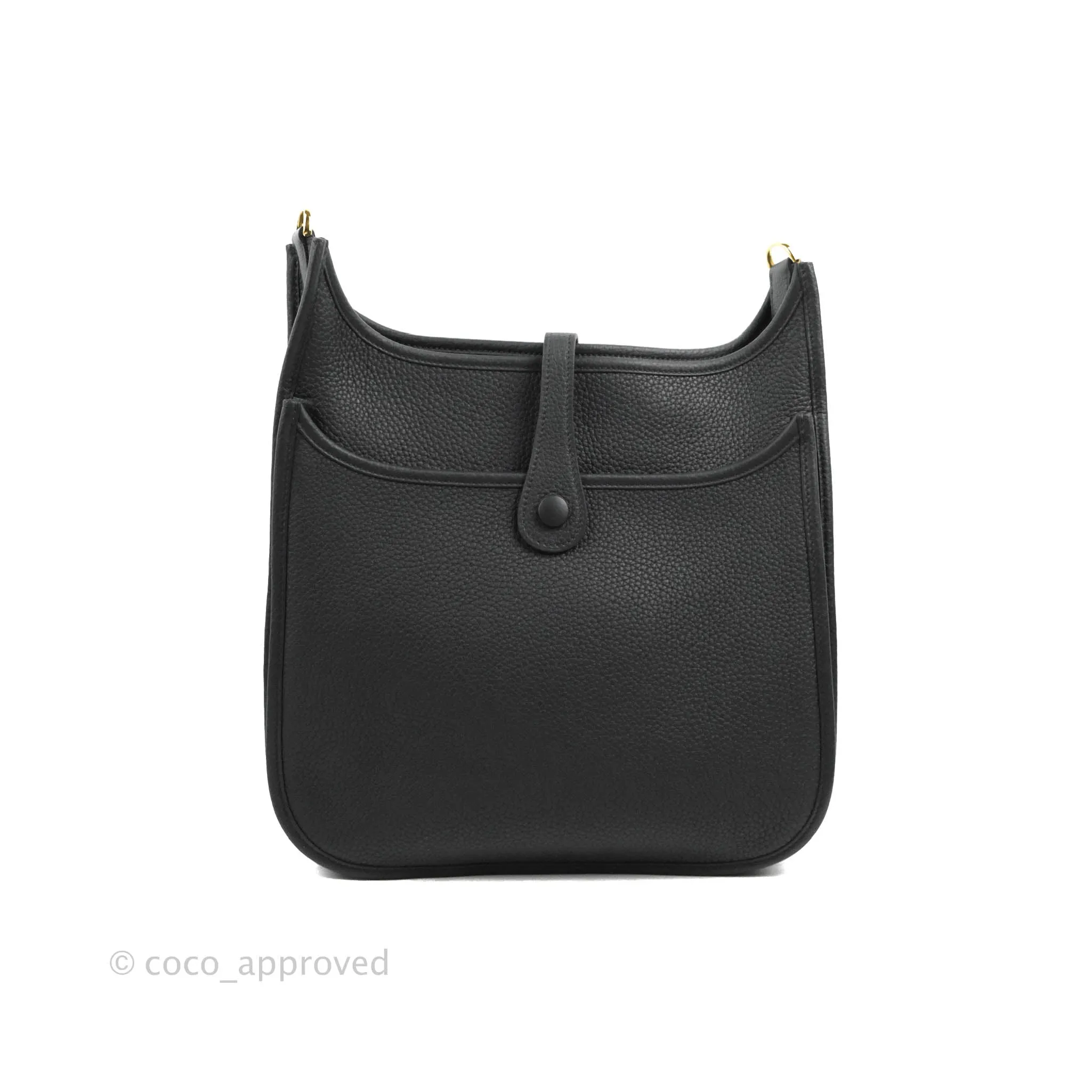 Hermes Evelyne III 29 Black Clemence Gold Hardware
