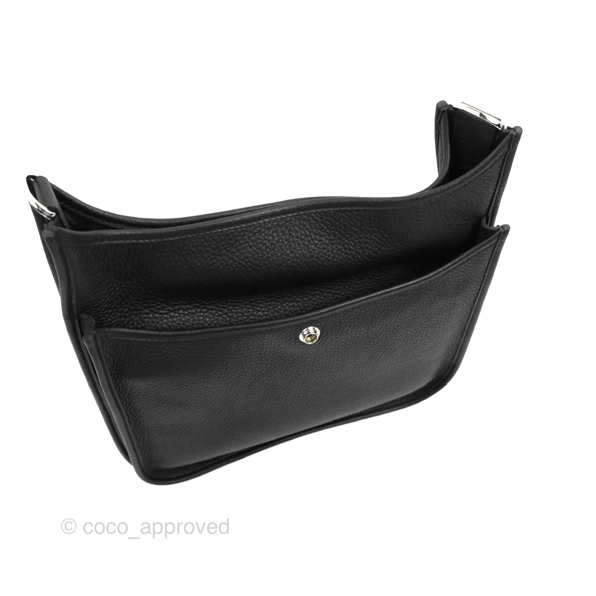 Hermes Evelyne III 29 Black Clemence Silver Hardware