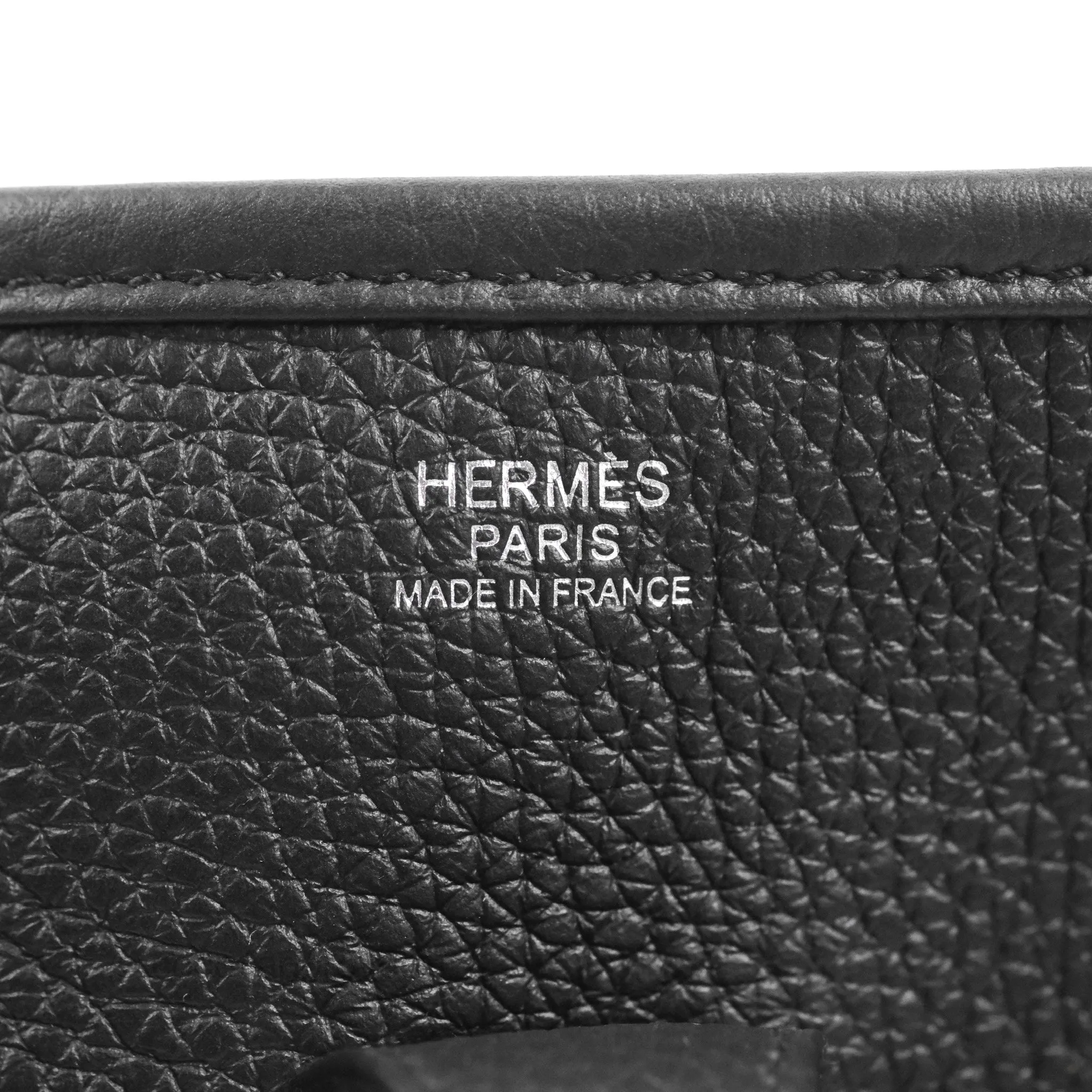 Hermes Evelyne III 29 Black Clemence Silver Hardware