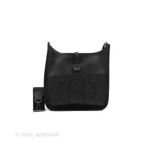 Hermes Evelyne III 29 Black Clemence Silver Hardware