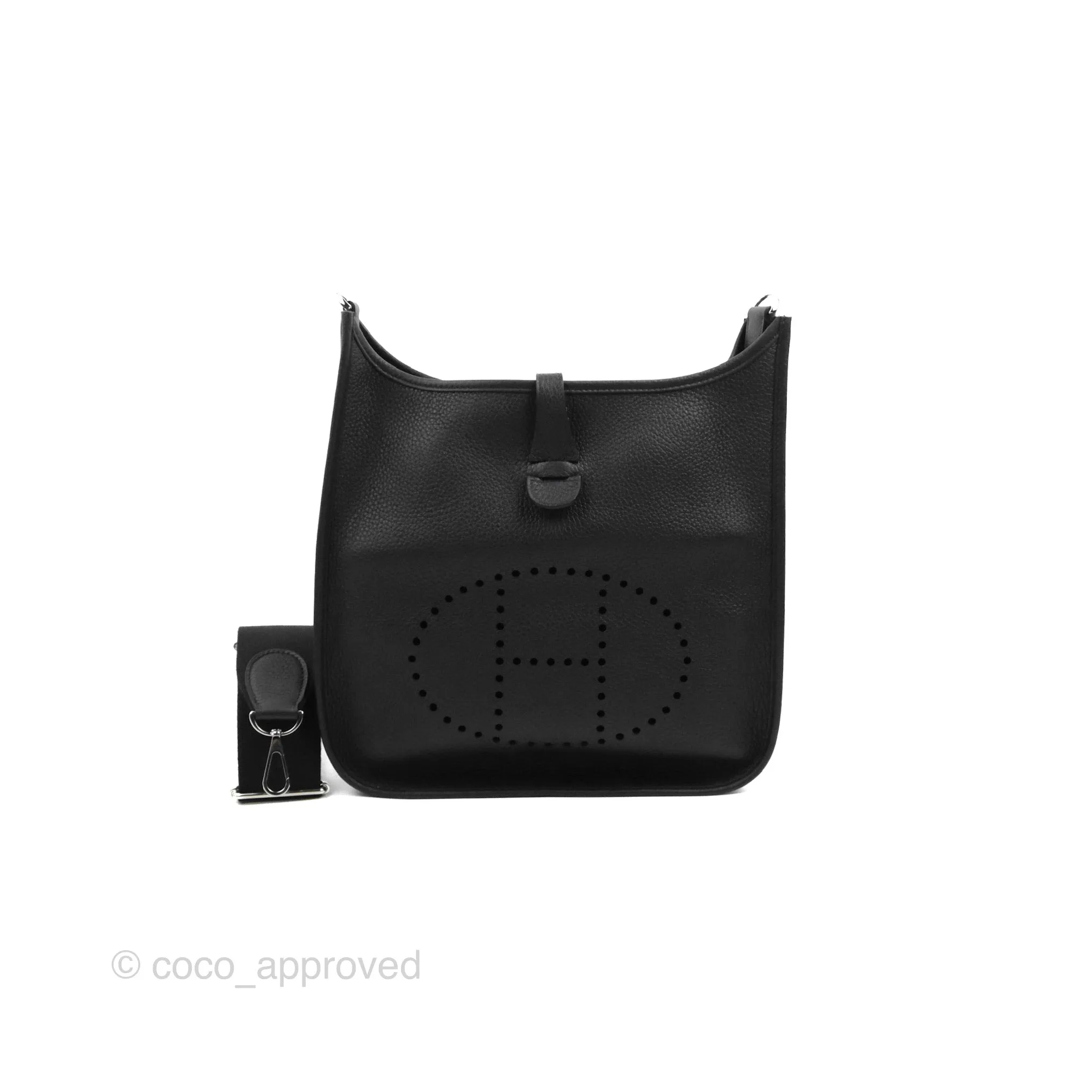 Hermes Evelyne III 29 Black Clemence Silver Hardware