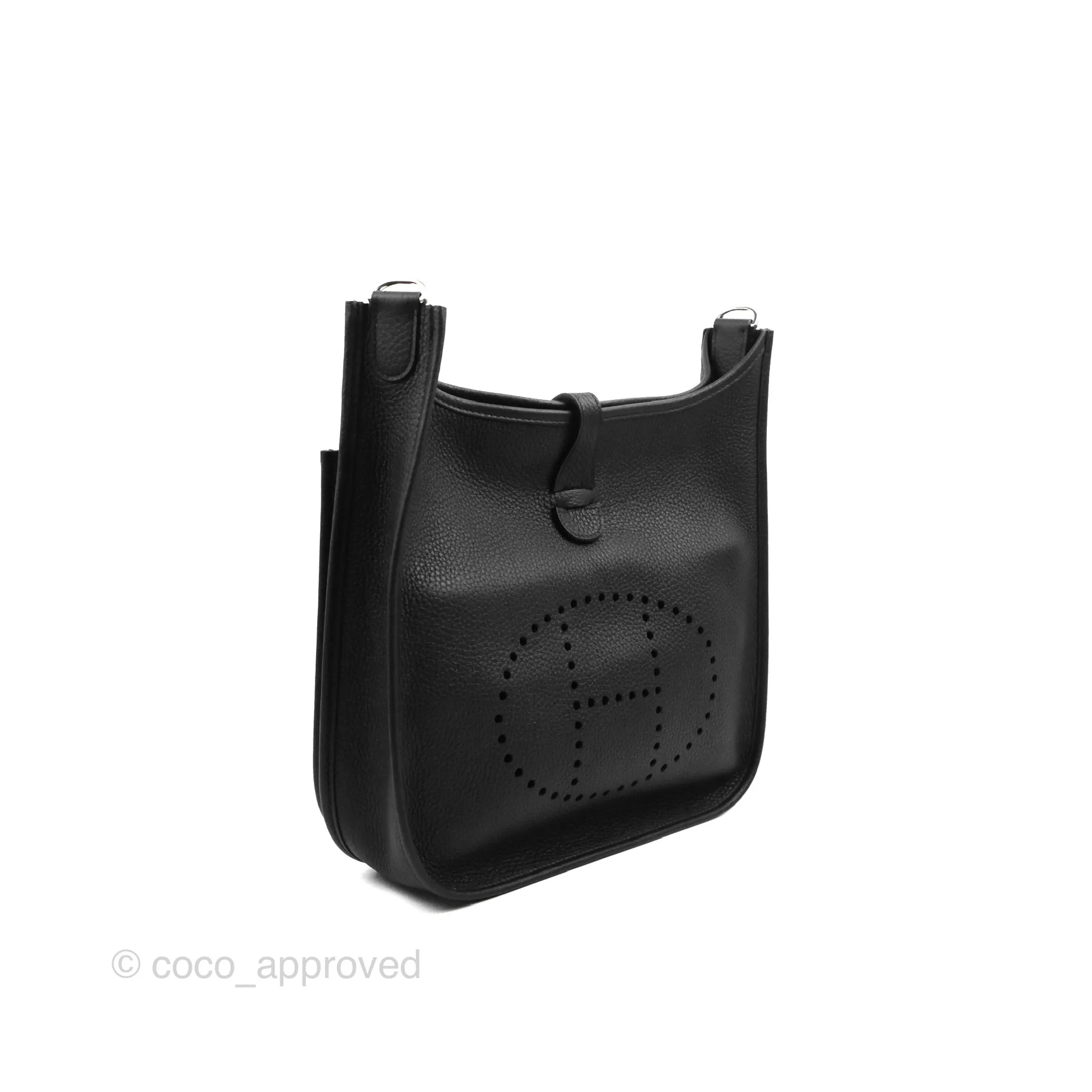 Hermes Evelyne III 29 Black Clemence Silver Hardware