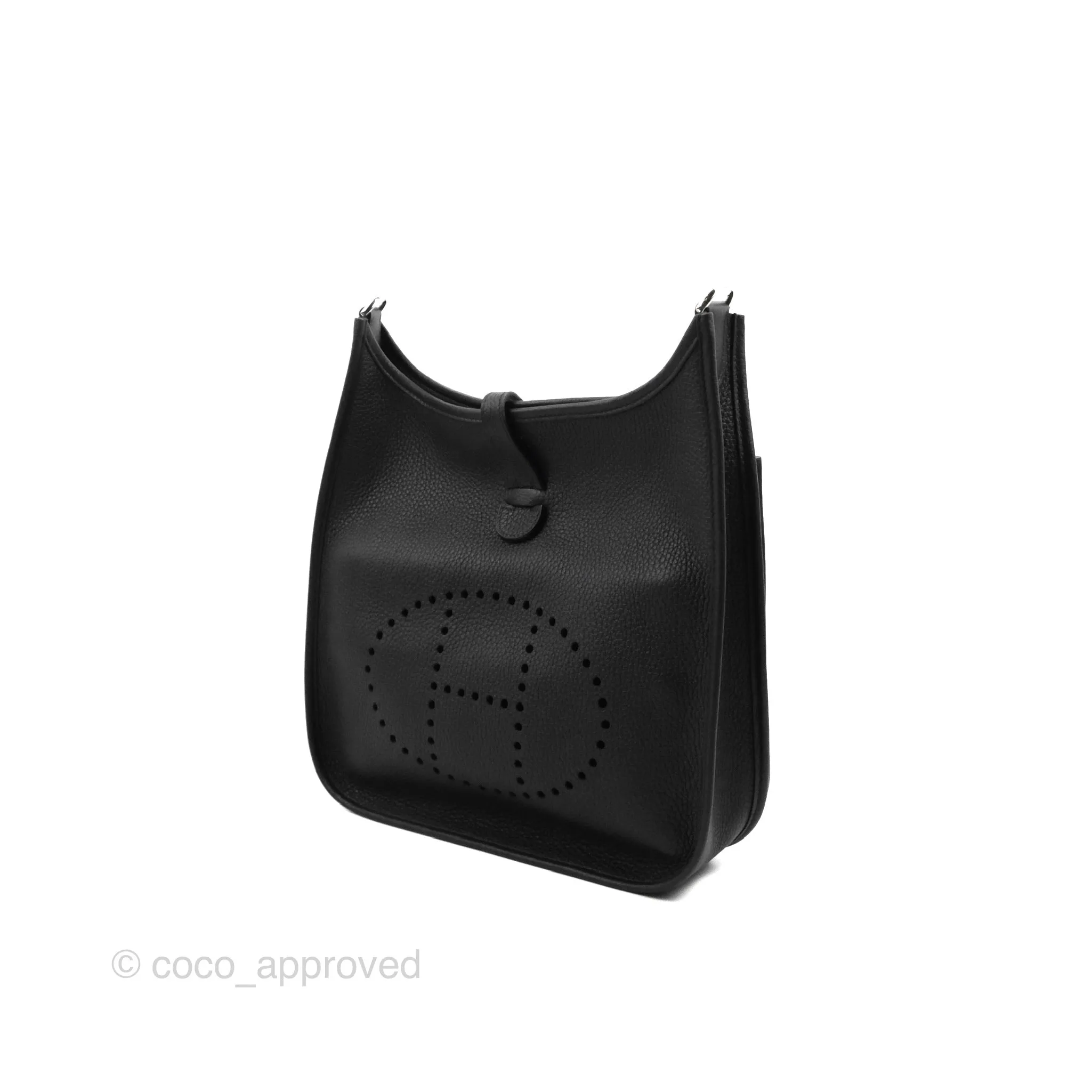 Hermes Evelyne III 29 Black Clemence Silver Hardware