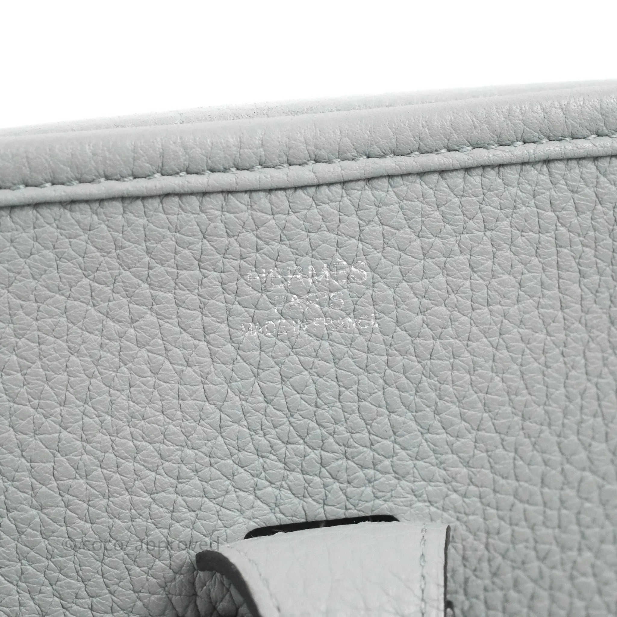 Hermes Evelyne III 29 Bleu Pale Clemence Palladium Hardware