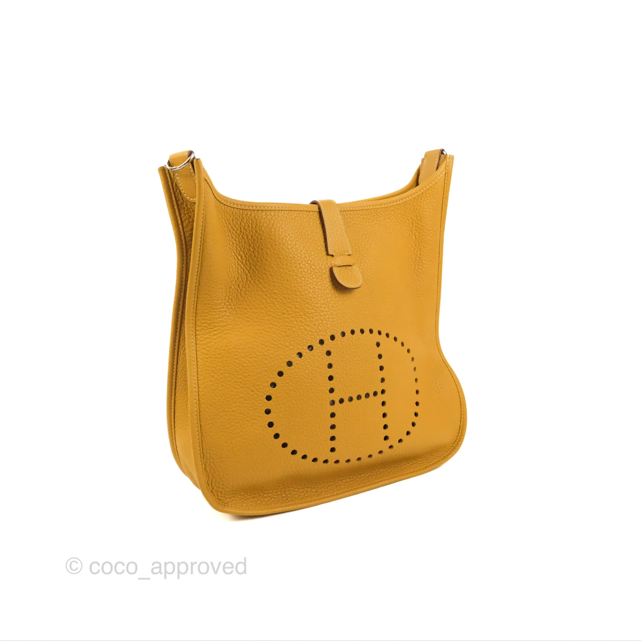 Hermes Evelyne III 29 Mustard Clemence Palladium Hardware
