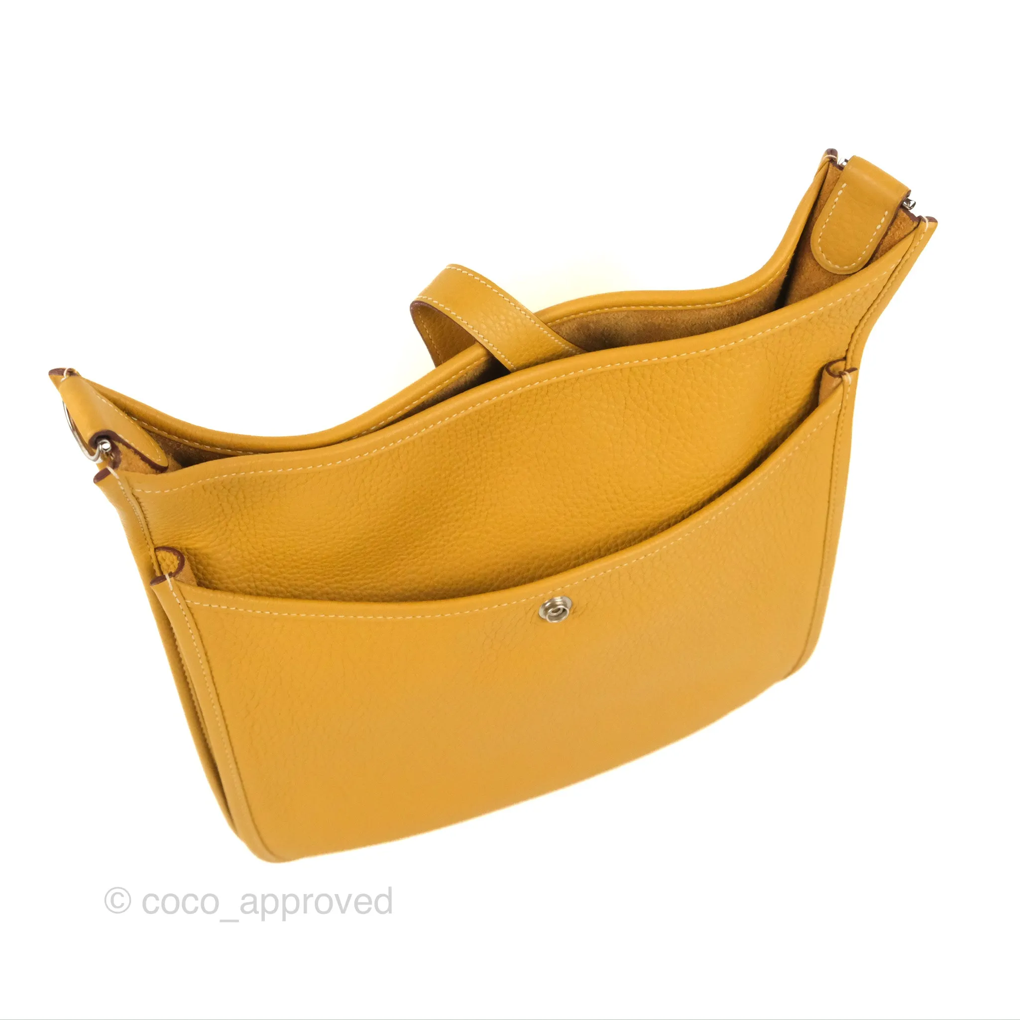 Hermes Evelyne III 29 Mustard Clemence Palladium Hardware
