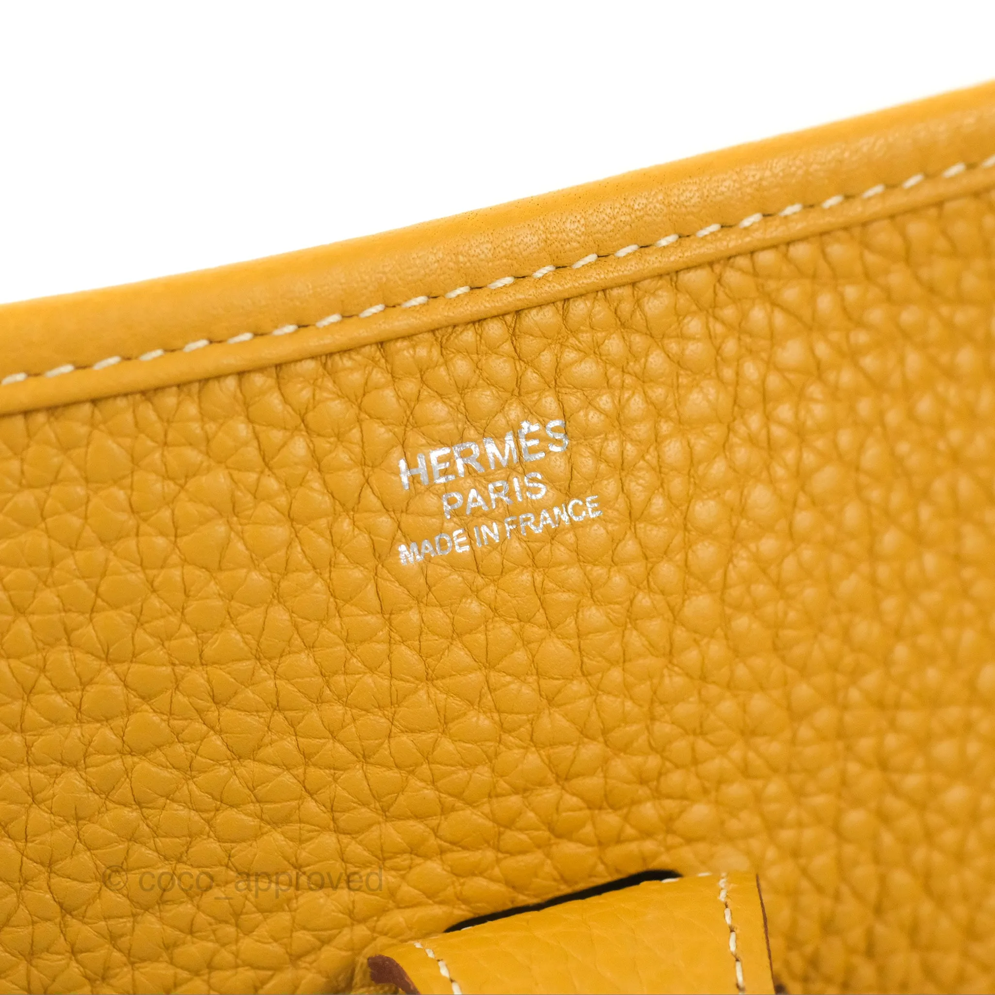 Hermes Evelyne III 29 Mustard Clemence Palladium Hardware