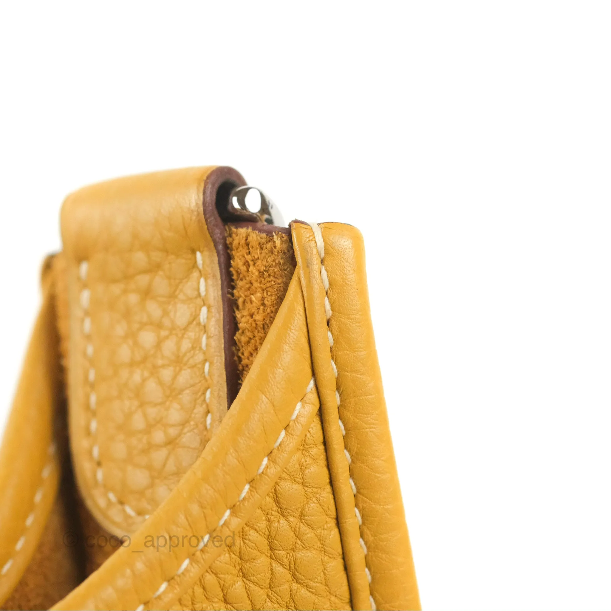 Hermes Evelyne III 29 Mustard Clemence Palladium Hardware