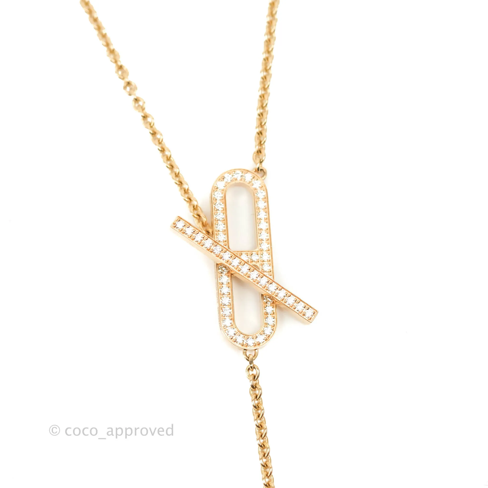 Hermes Ever Chaine D'Ancre Pendant Necklace Rose Gold