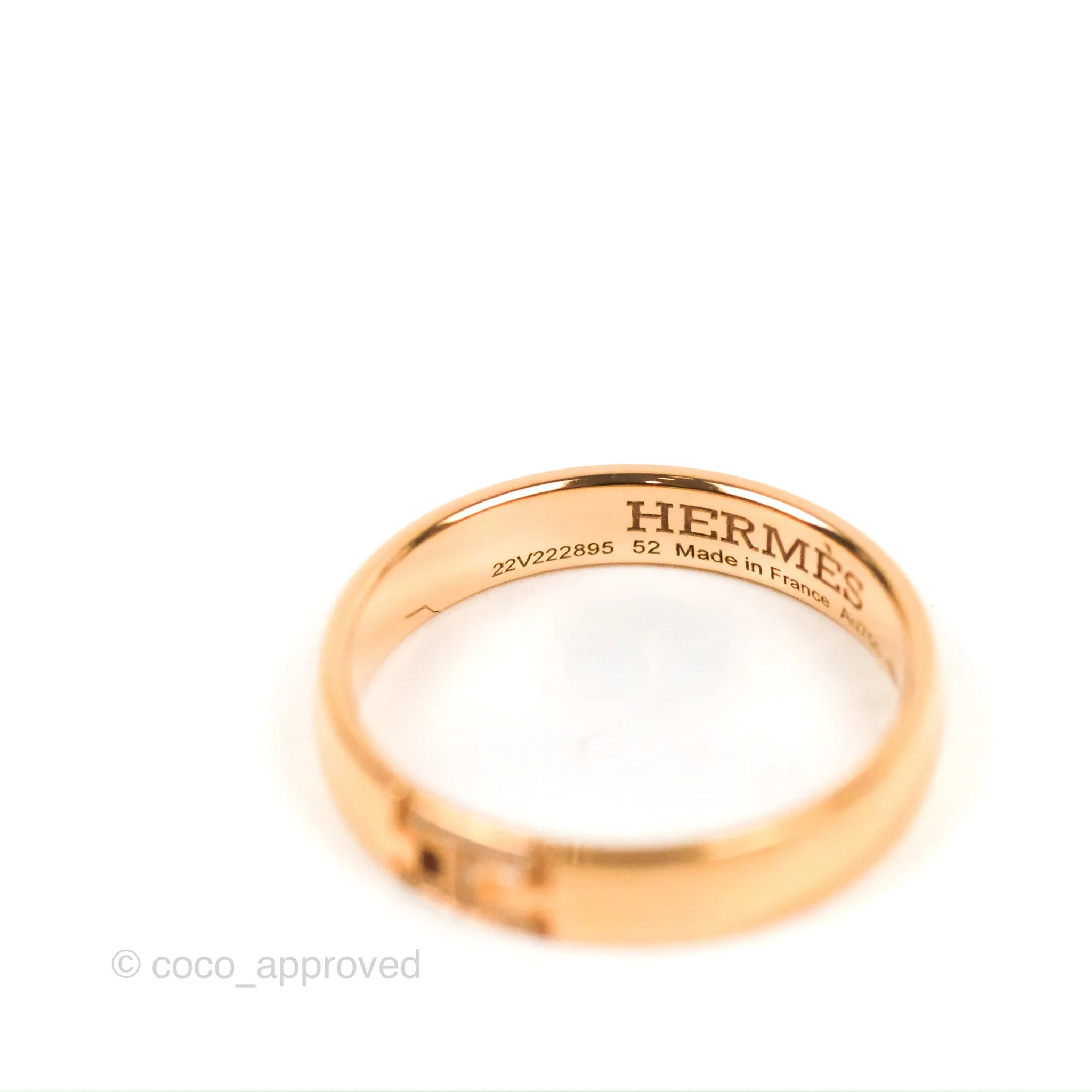 Hermes Ever Herakles Band Ring Rose Gold Size 52