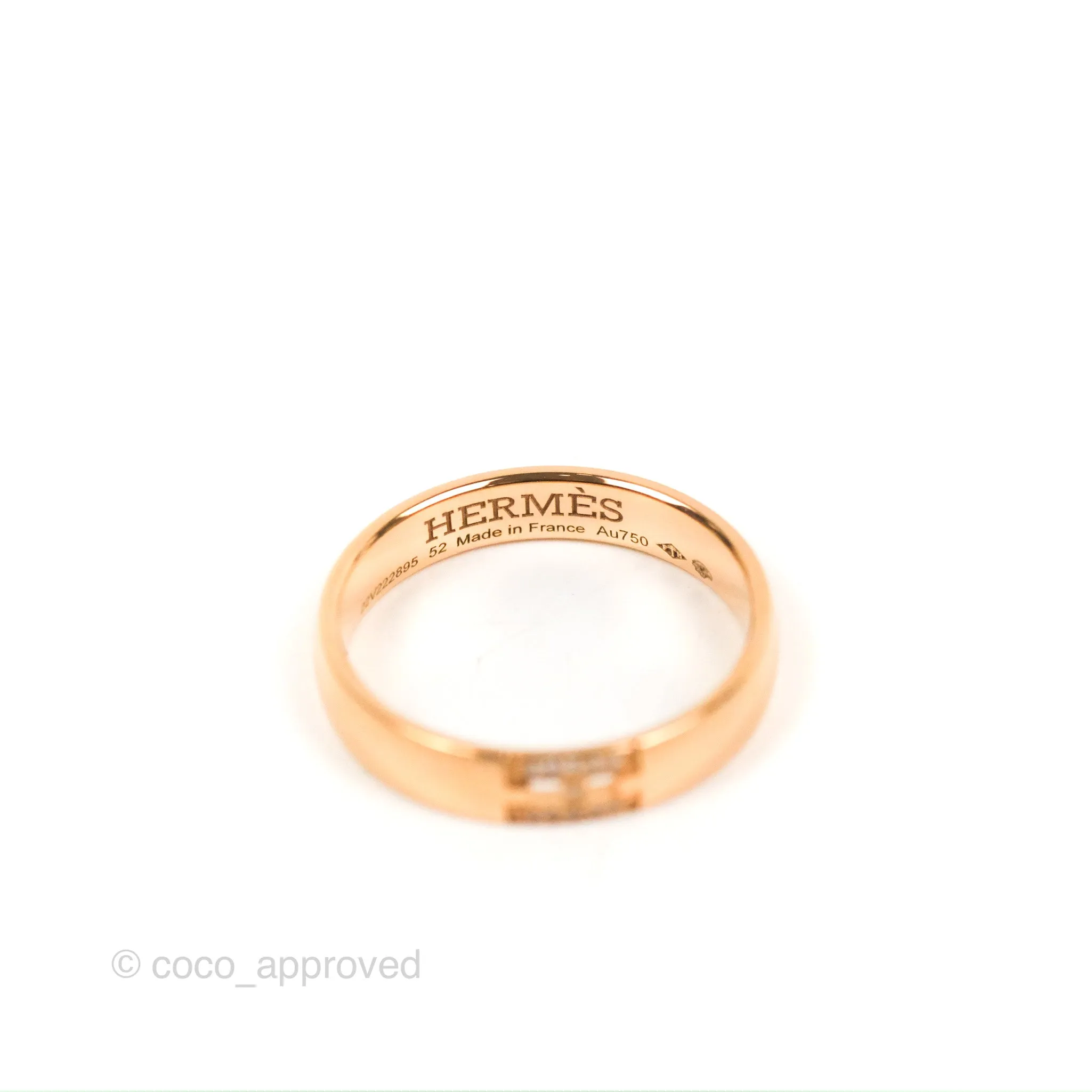 Hermes Ever Herakles Band Ring Rose Gold Size 52