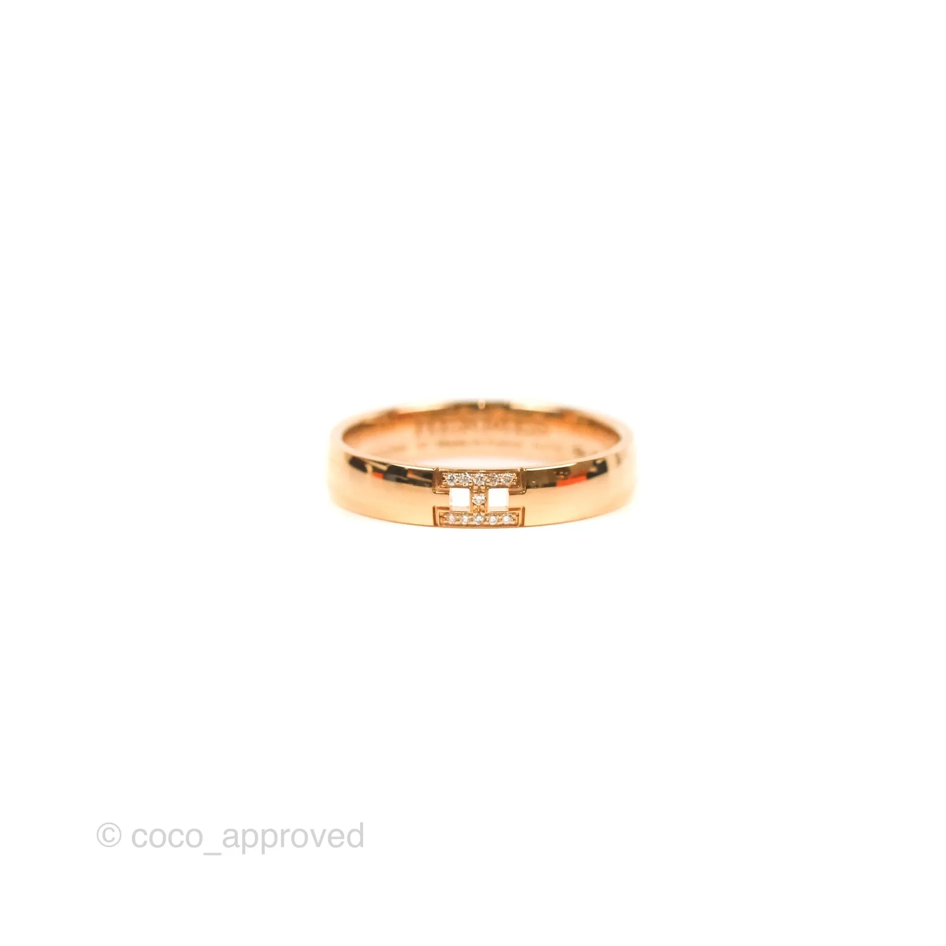 Hermes Ever Herakles Band Ring Rose Gold Size 52