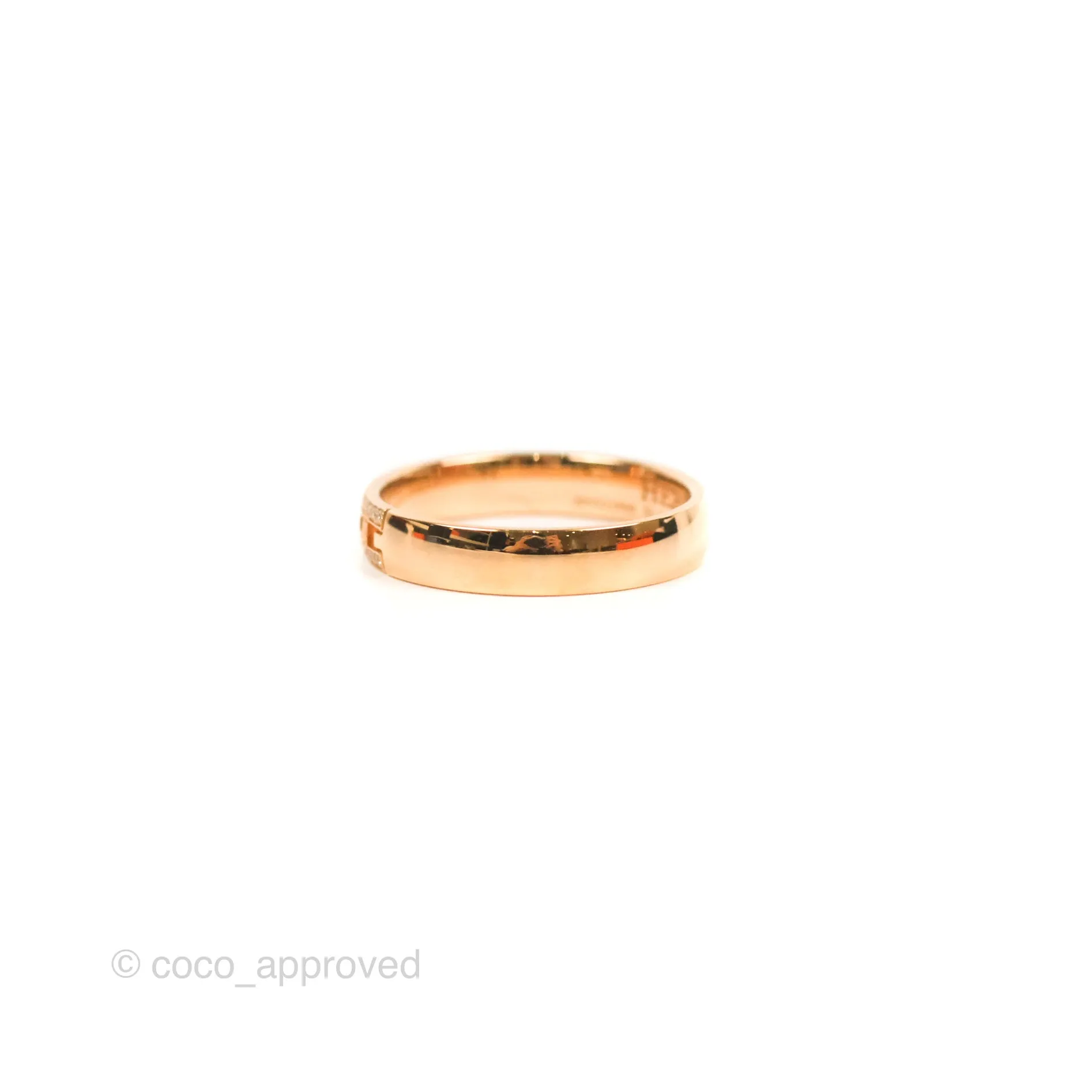 Hermes Ever Herakles Band Ring Rose Gold Size 52