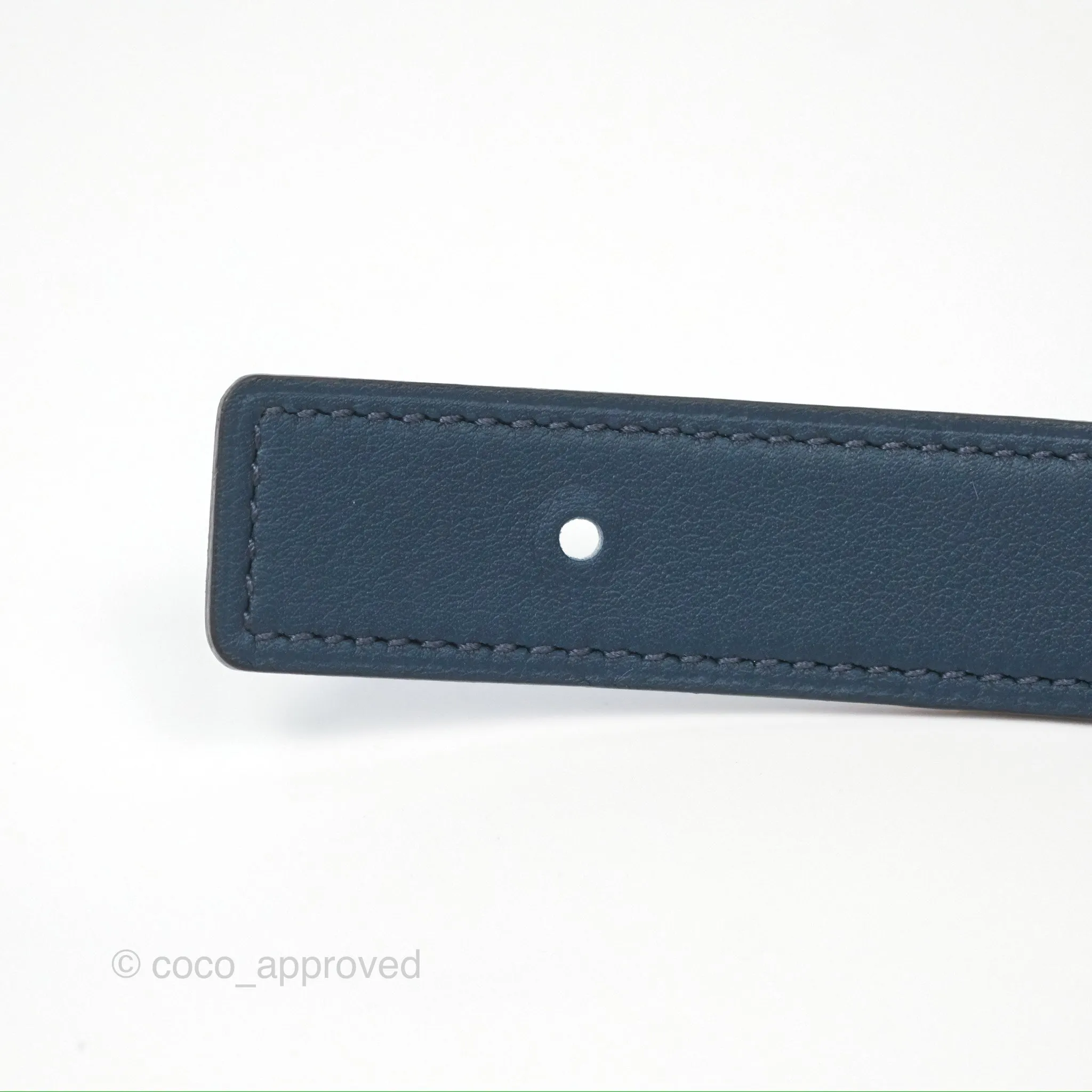 Hermes Gamma Belt Buckle Reversible Leather Strap 24 mm