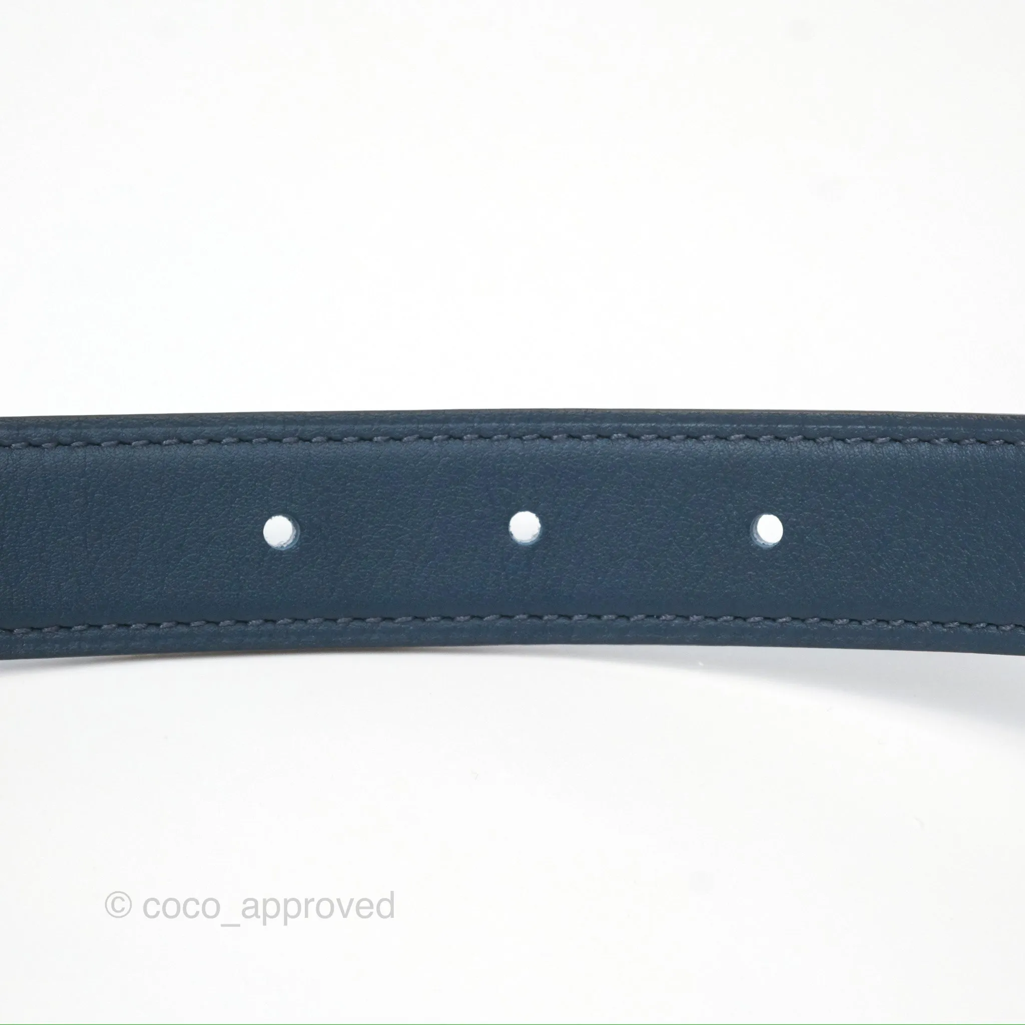 Hermes Gamma Belt Buckle Reversible Leather Strap 24 mm