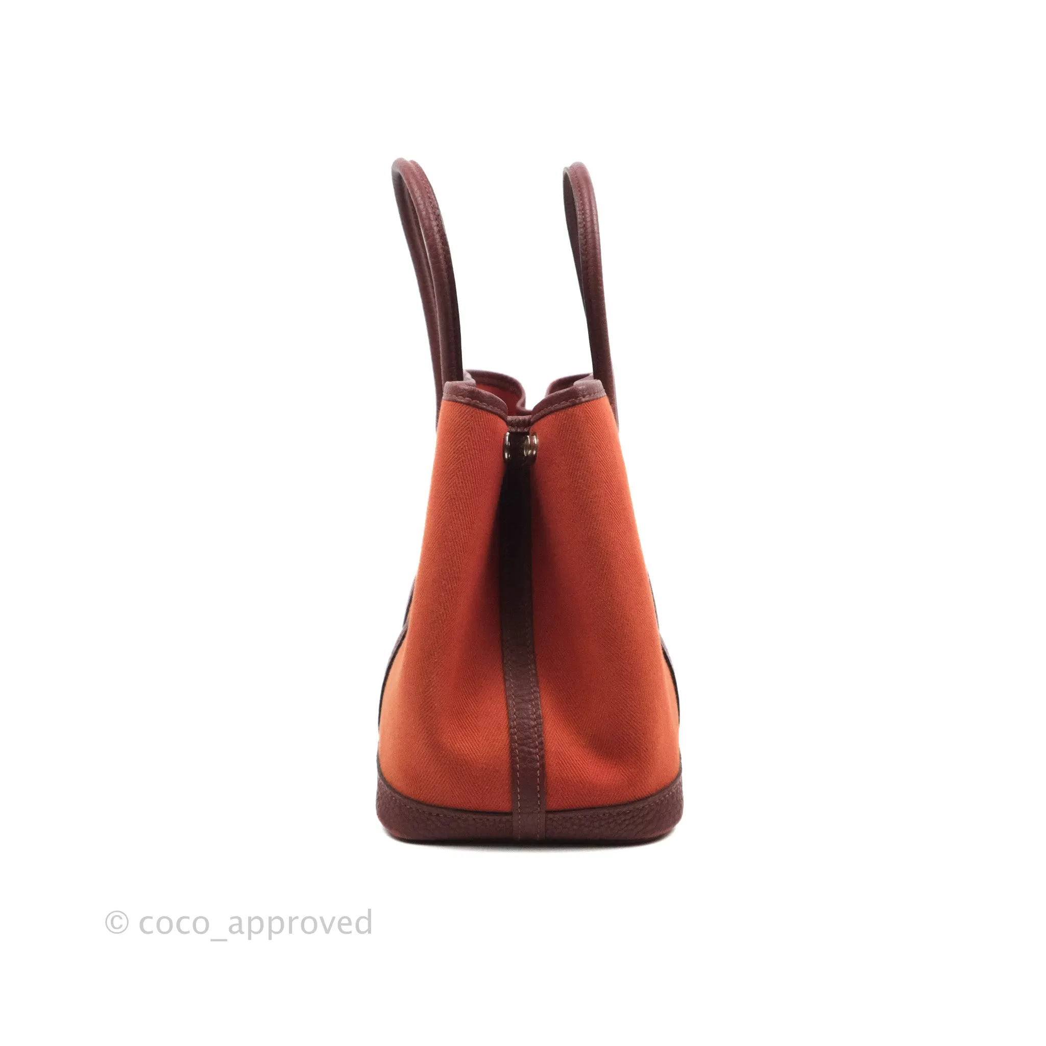 Hermes Garden Party 30 Brick/ Burgundy Canvas Negonda