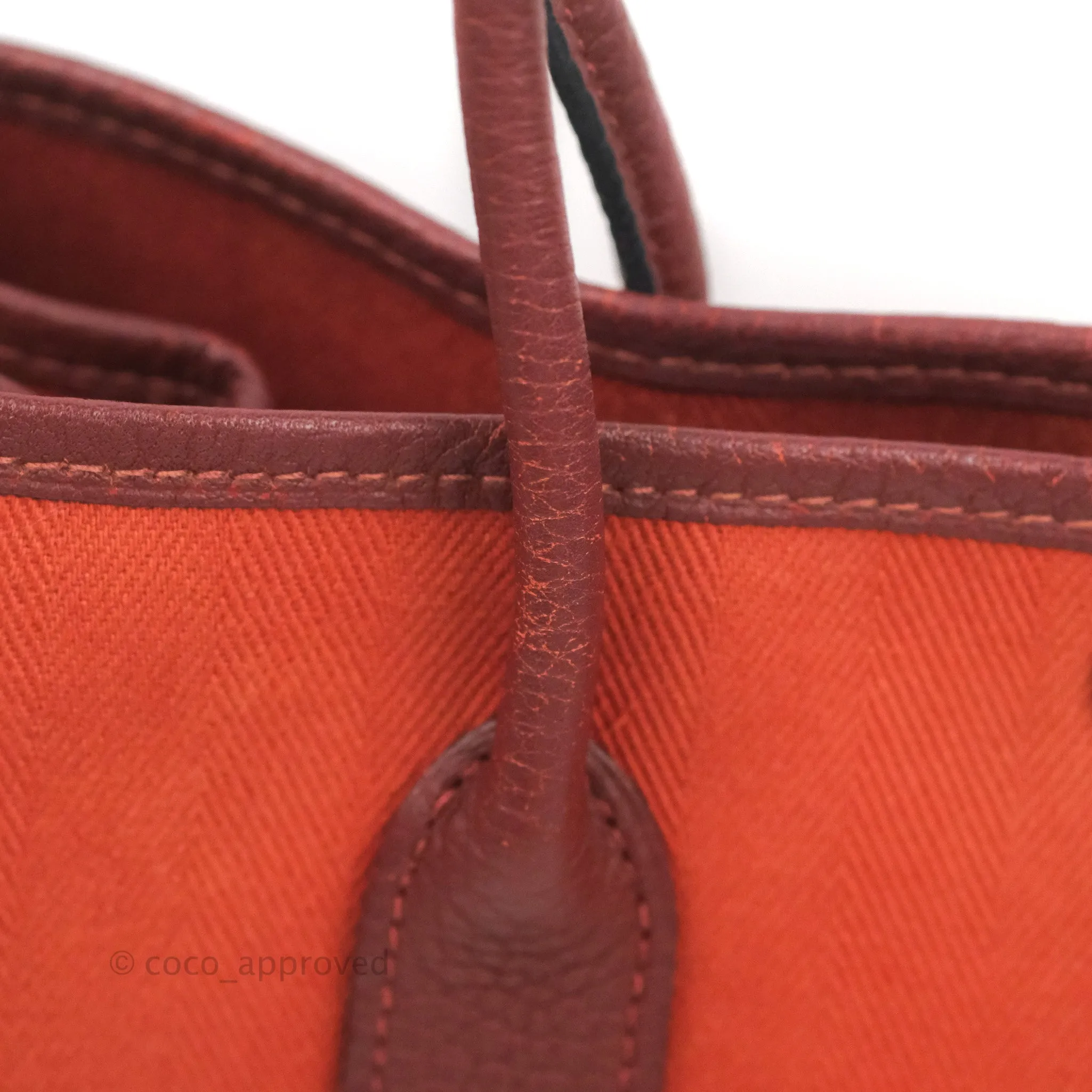 Hermes Garden Party 30 Brick/ Burgundy Canvas Negonda