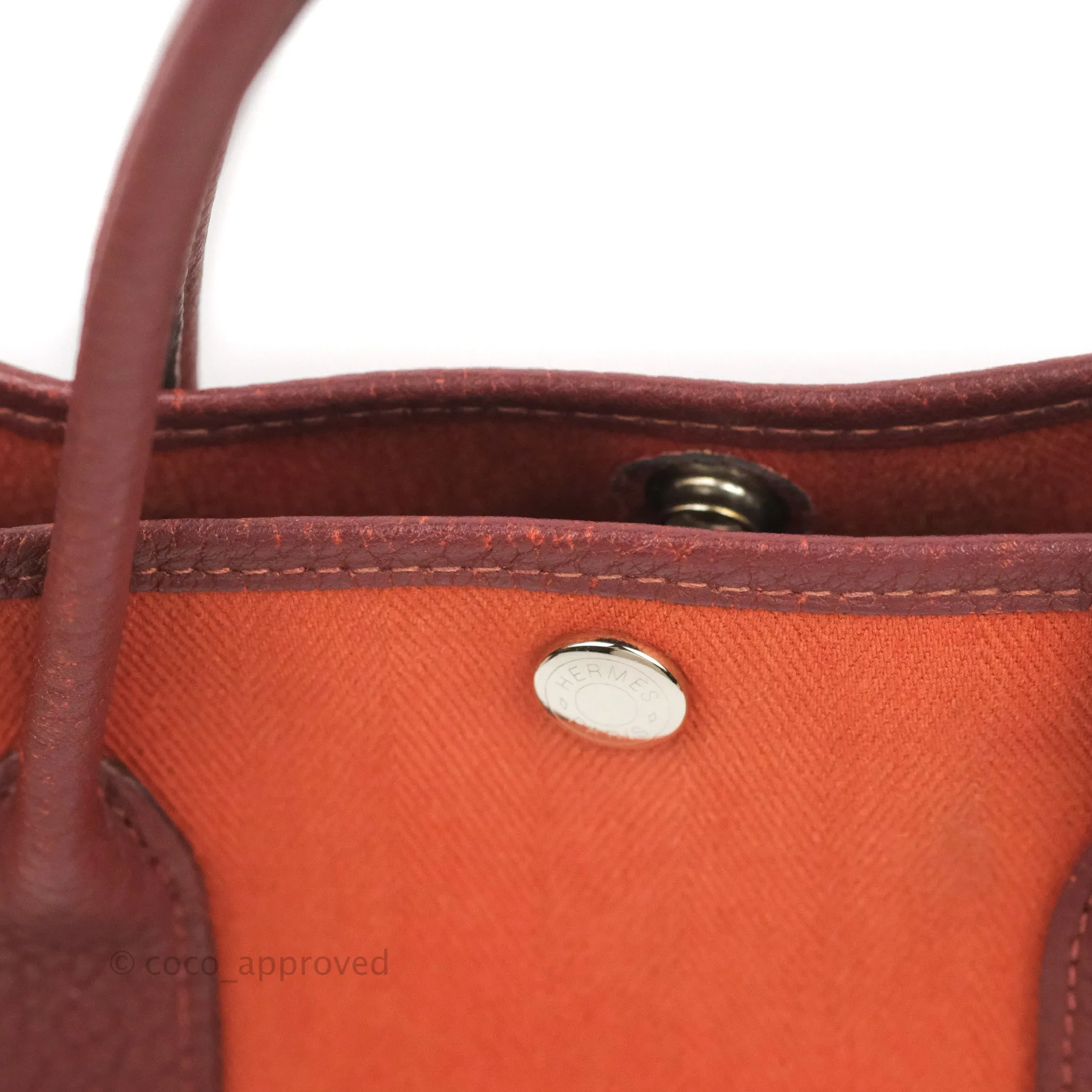 Hermes Garden Party 30 Brick/ Burgundy Canvas Negonda