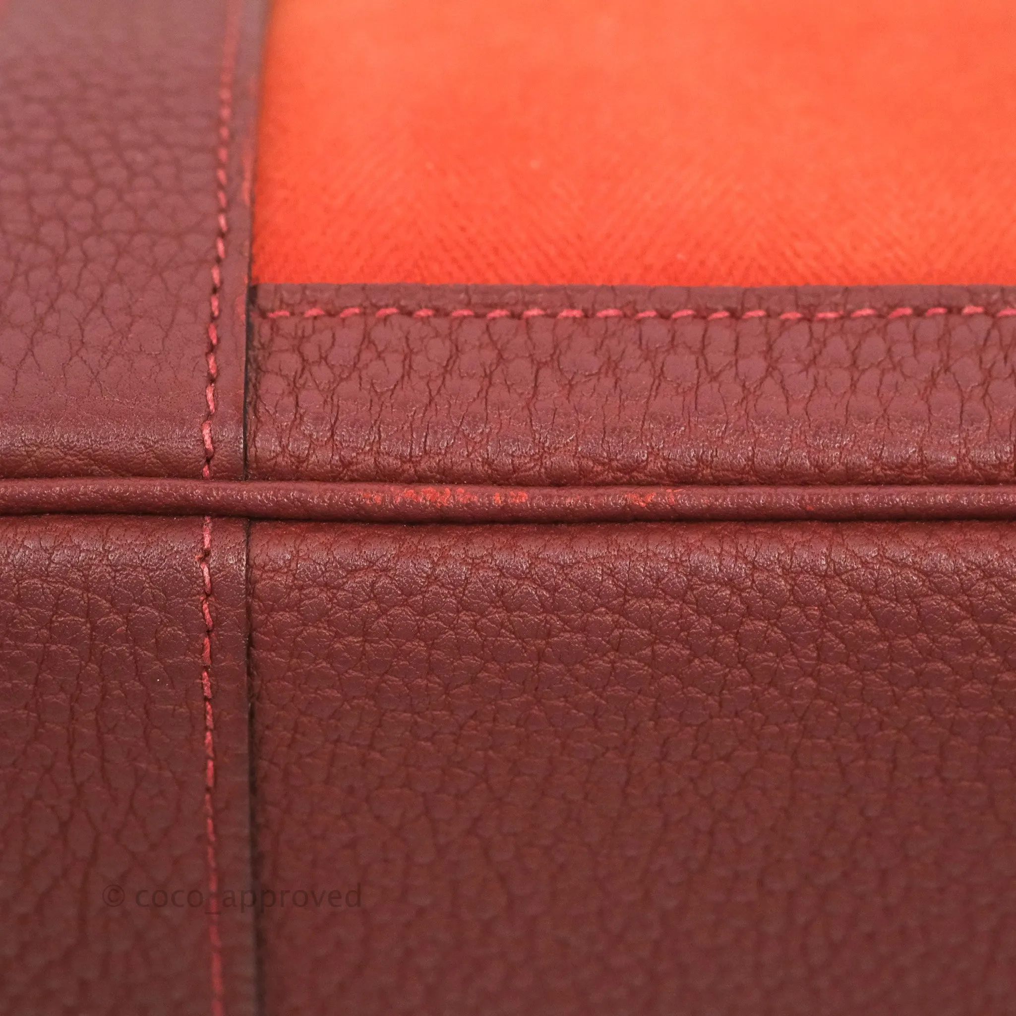 Hermes Garden Party 30 Brick/ Burgundy Canvas Negonda