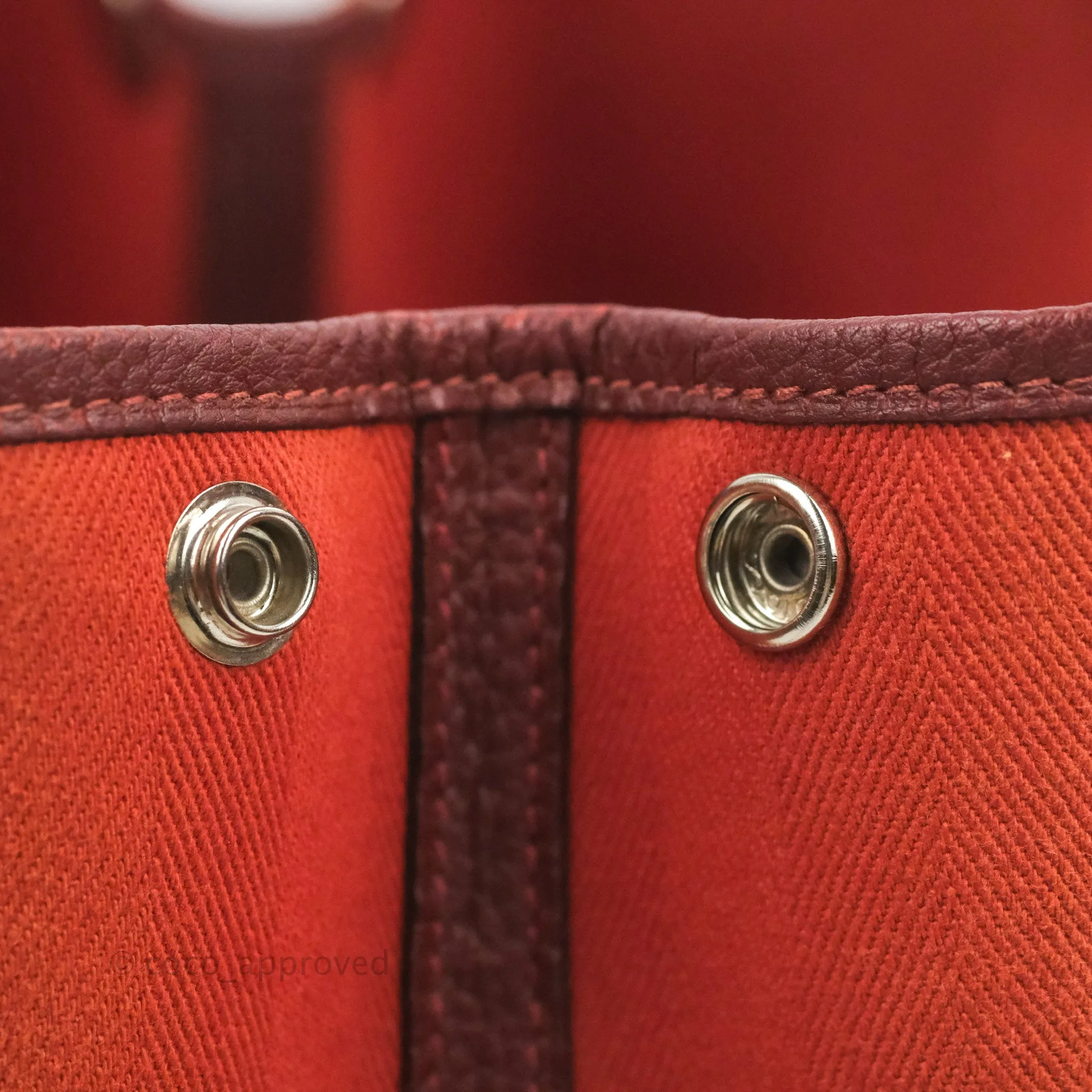Hermes Garden Party 30 Brick/ Burgundy Canvas Negonda