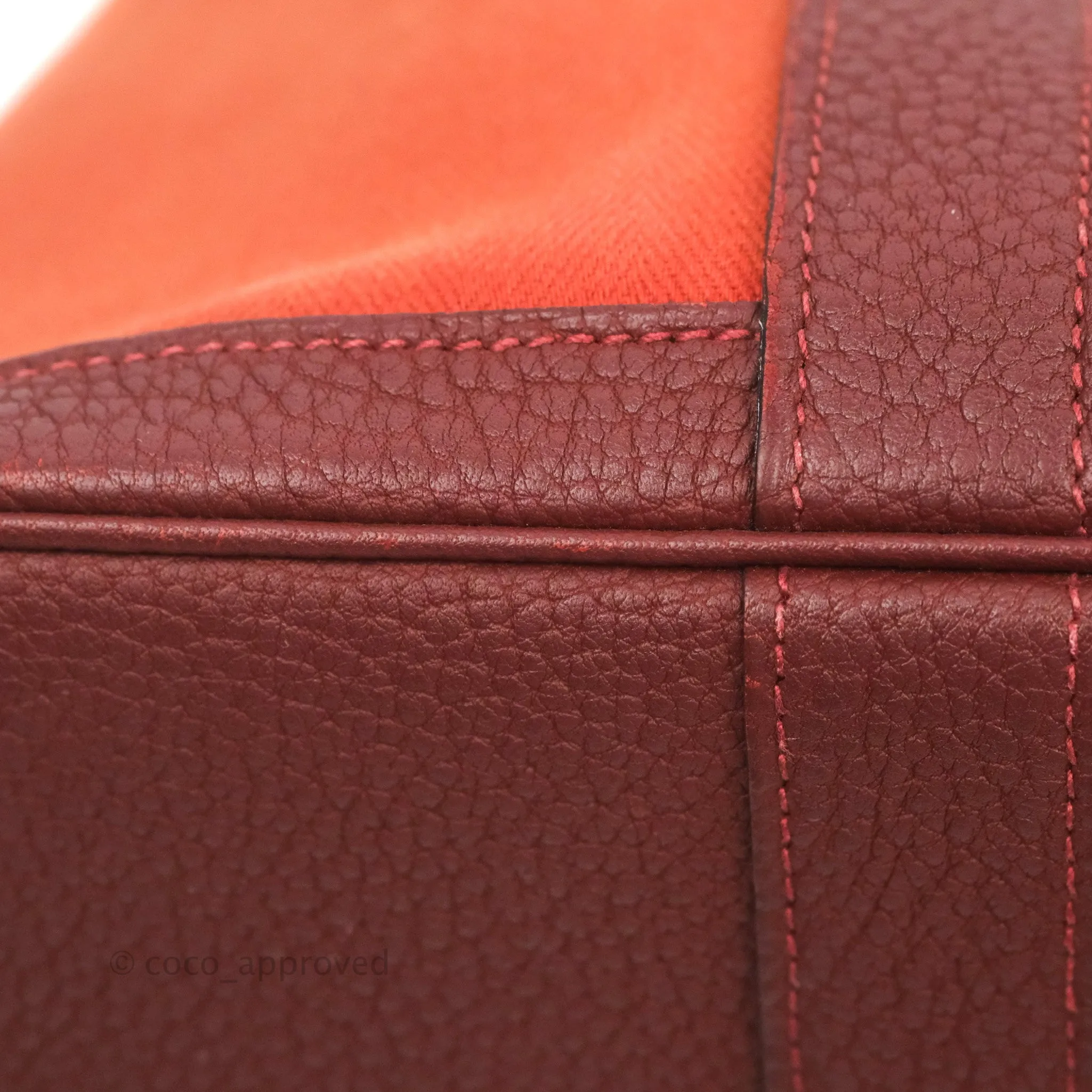 Hermes Garden Party 30 Brick/ Burgundy Canvas Negonda