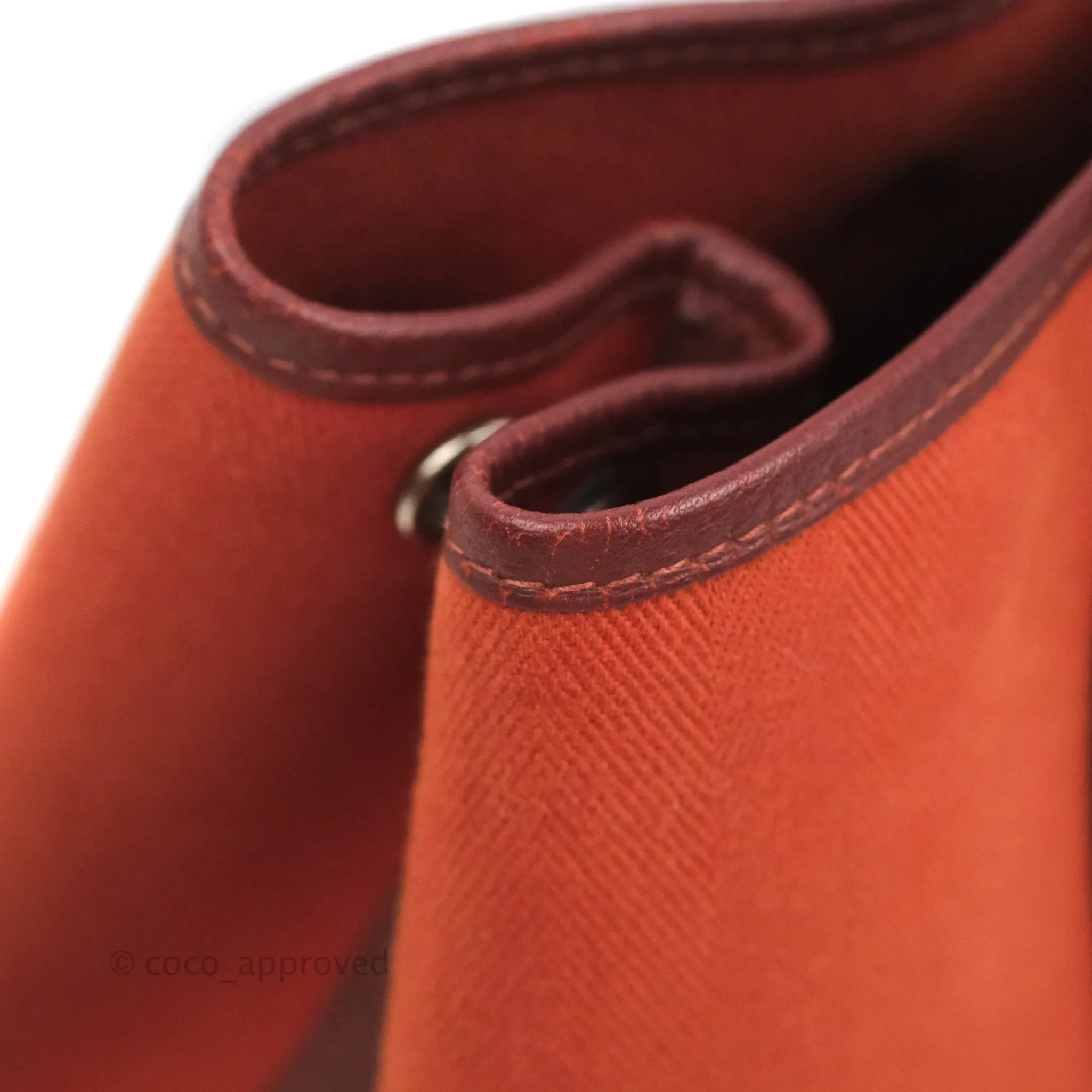 Hermes Garden Party 30 Brick/ Burgundy Canvas Negonda