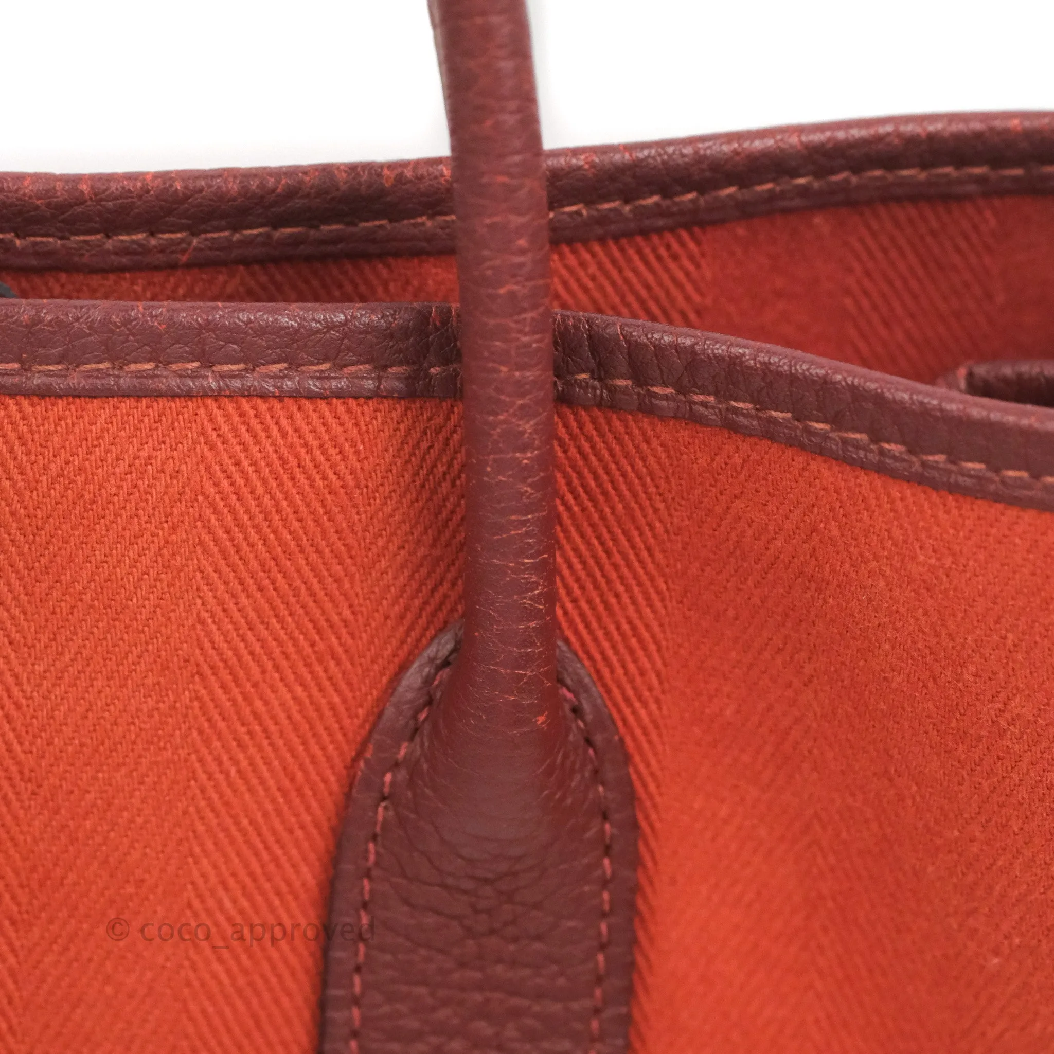Hermes Garden Party 30 Brick/ Burgundy Canvas Negonda