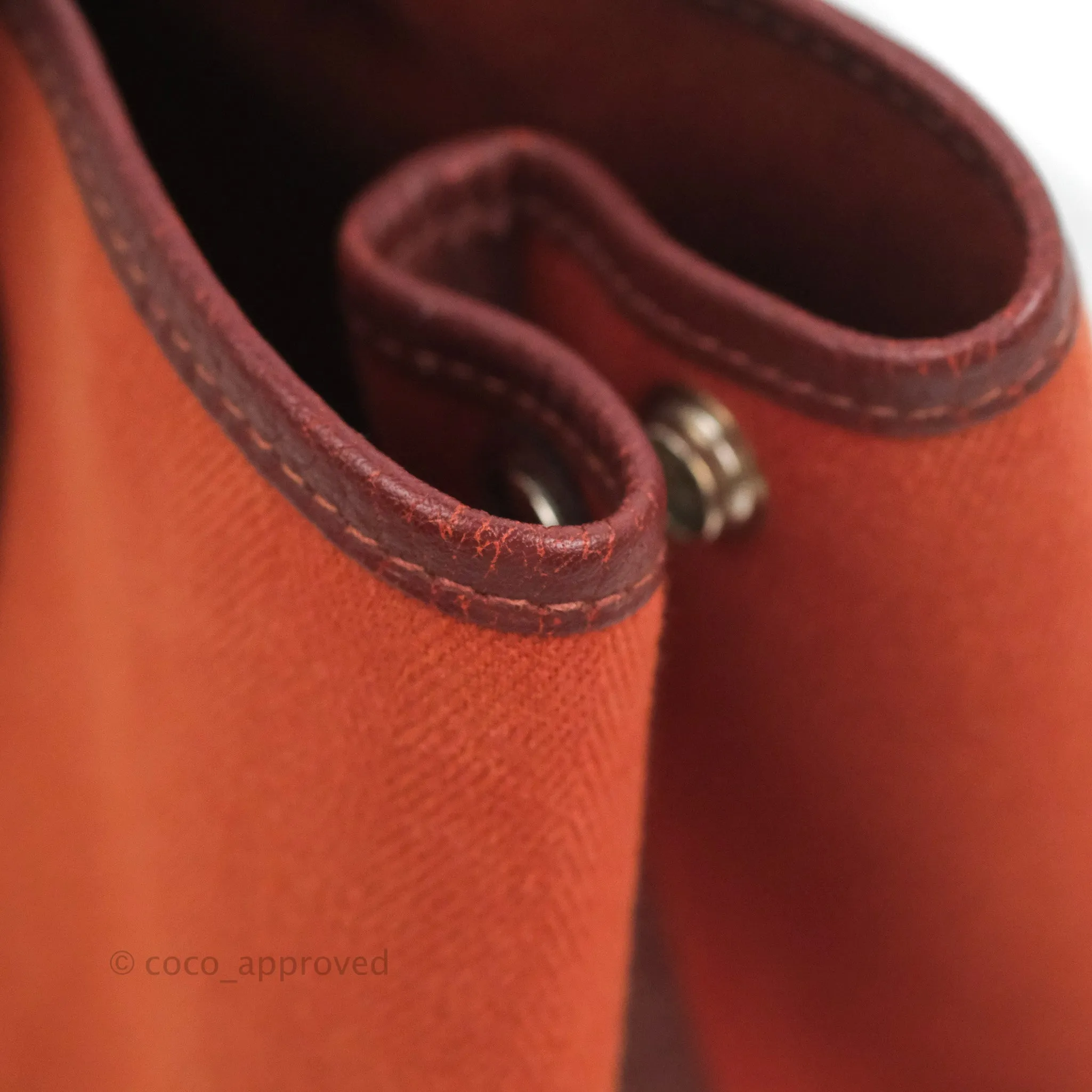 Hermes Garden Party 30 Brick/ Burgundy Canvas Negonda