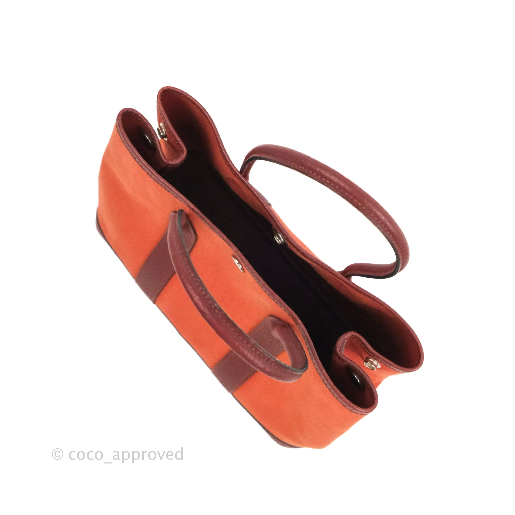 Hermes Garden Party 30 Brick/ Burgundy Canvas Negonda