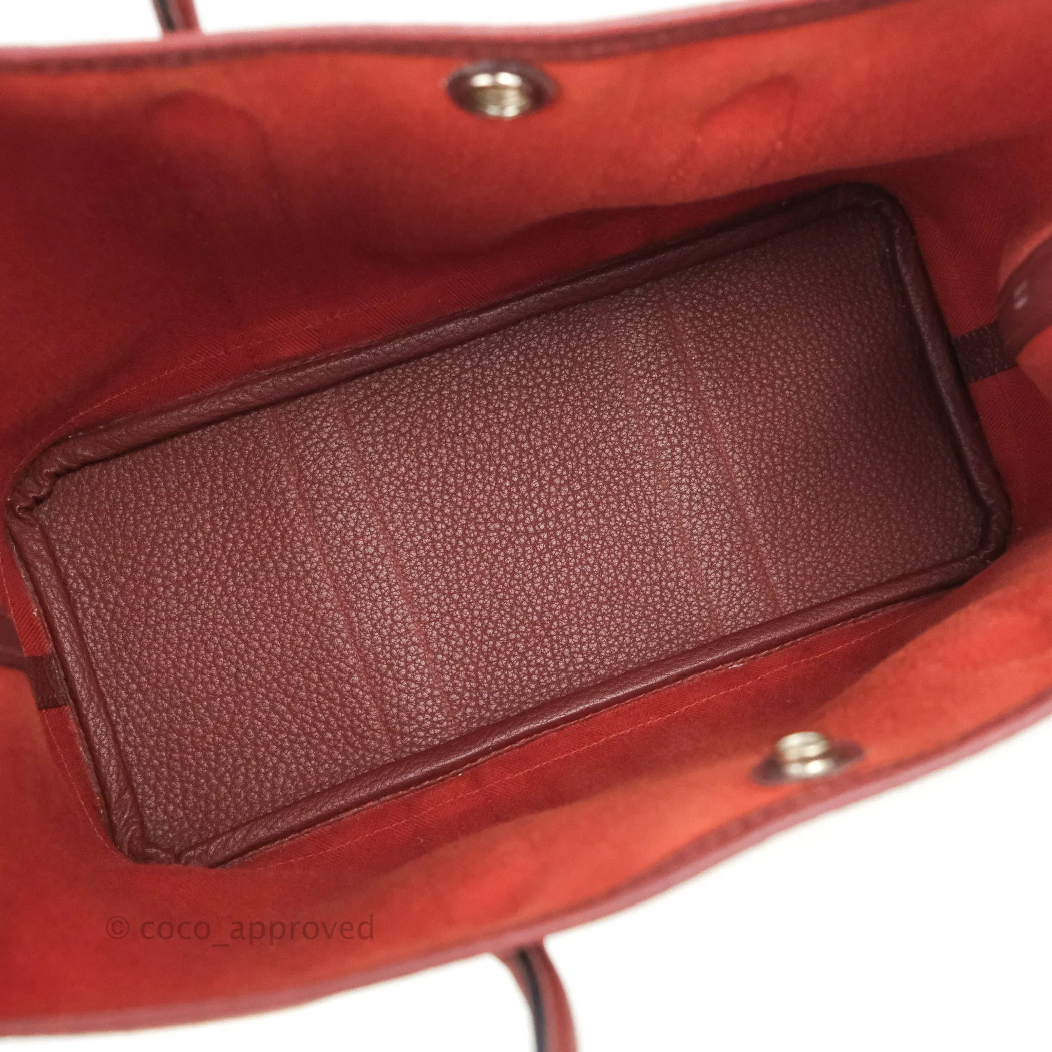 Hermes Garden Party 30 Brick/ Burgundy Canvas Negonda