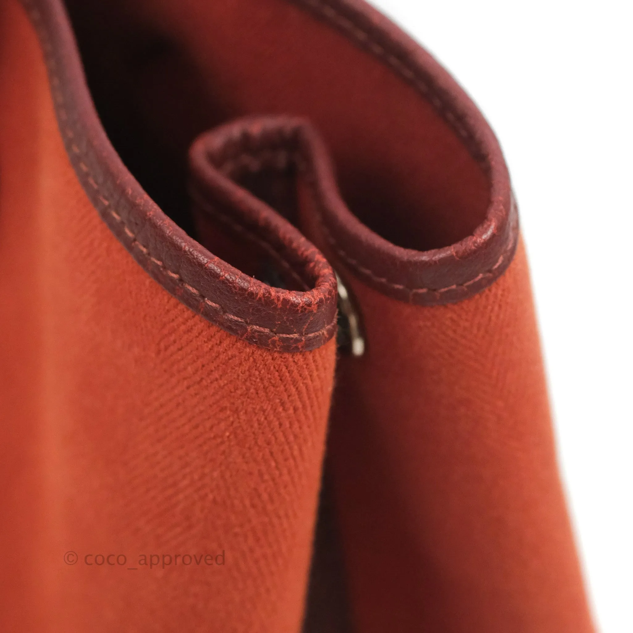 Hermes Garden Party 30 Brick/ Burgundy Canvas Negonda