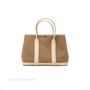 Hermes Garden Party 30 Etoupe 18 Canvas Craie 10