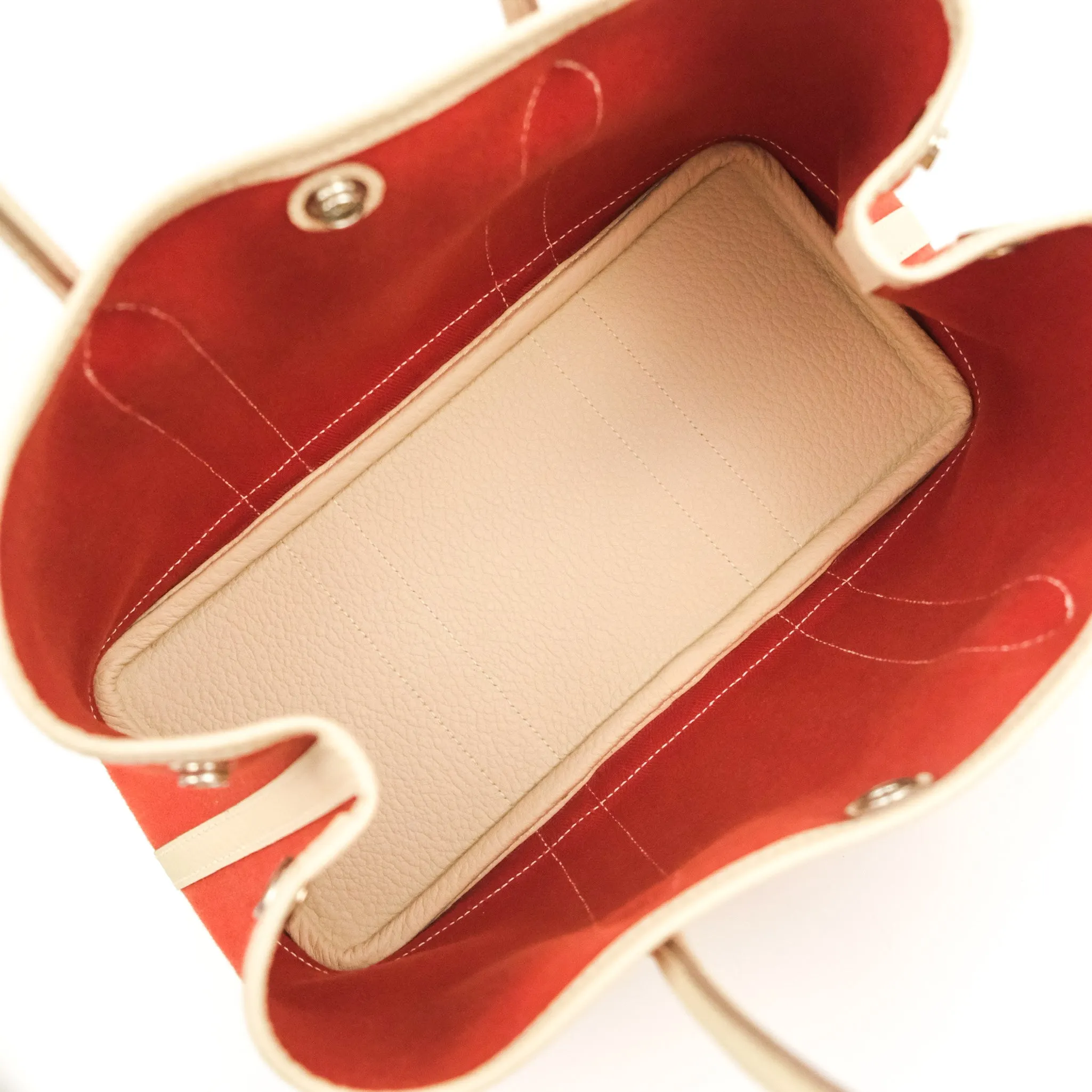 Hermes Garden Party 30 Red/Craie Canvas Negonda