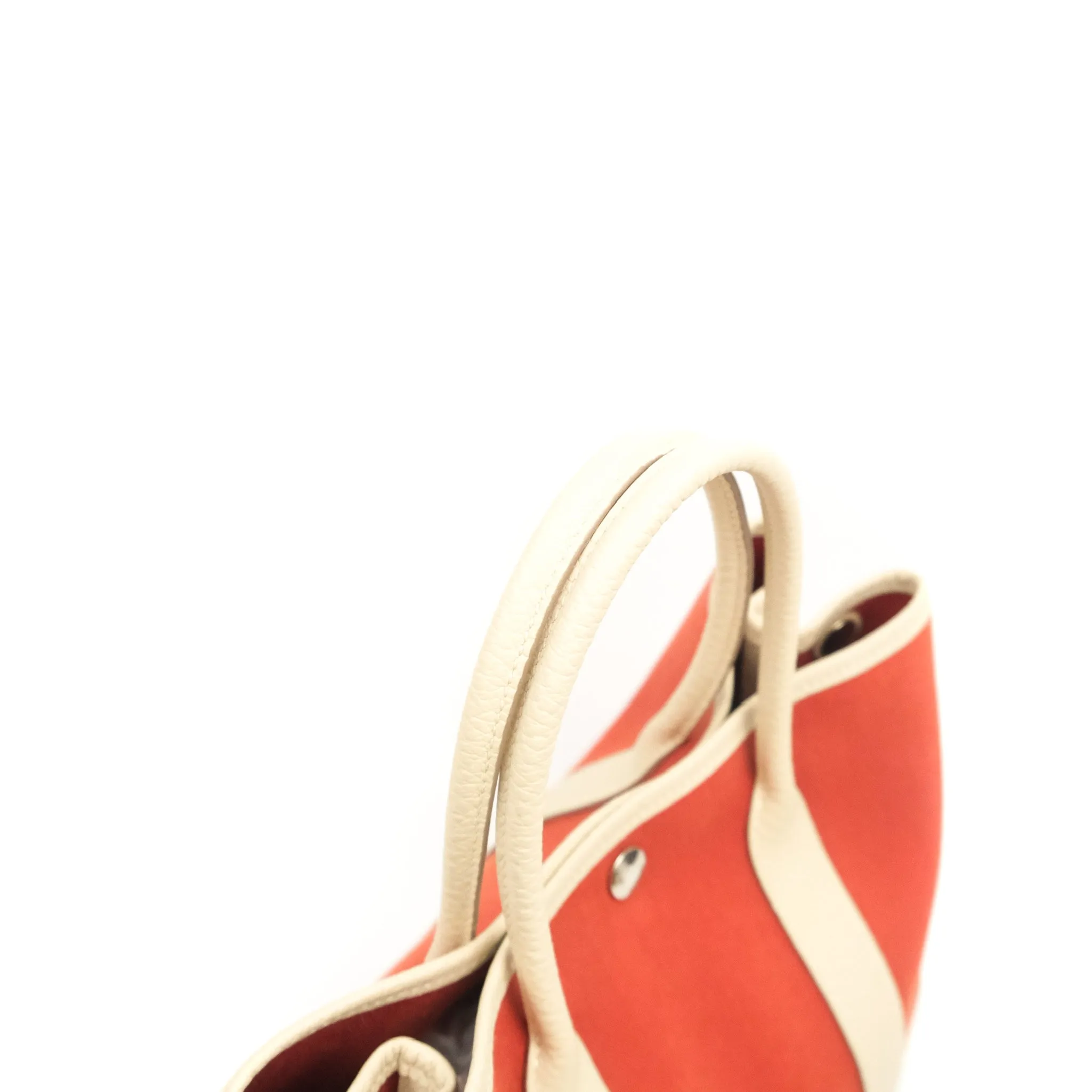 Hermes Garden Party 30 Red/Craie Canvas Negonda