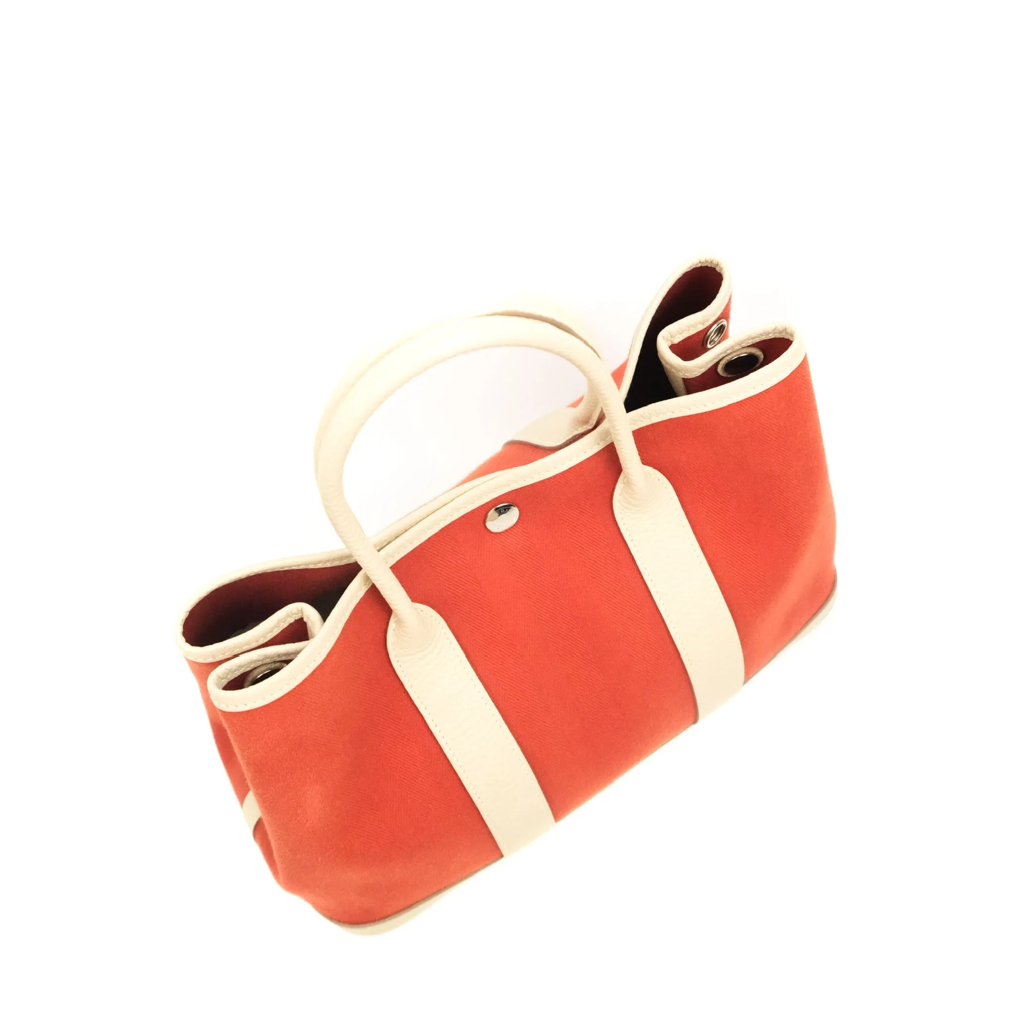 Hermes Garden Party 30 Red/Craie Canvas Negonda