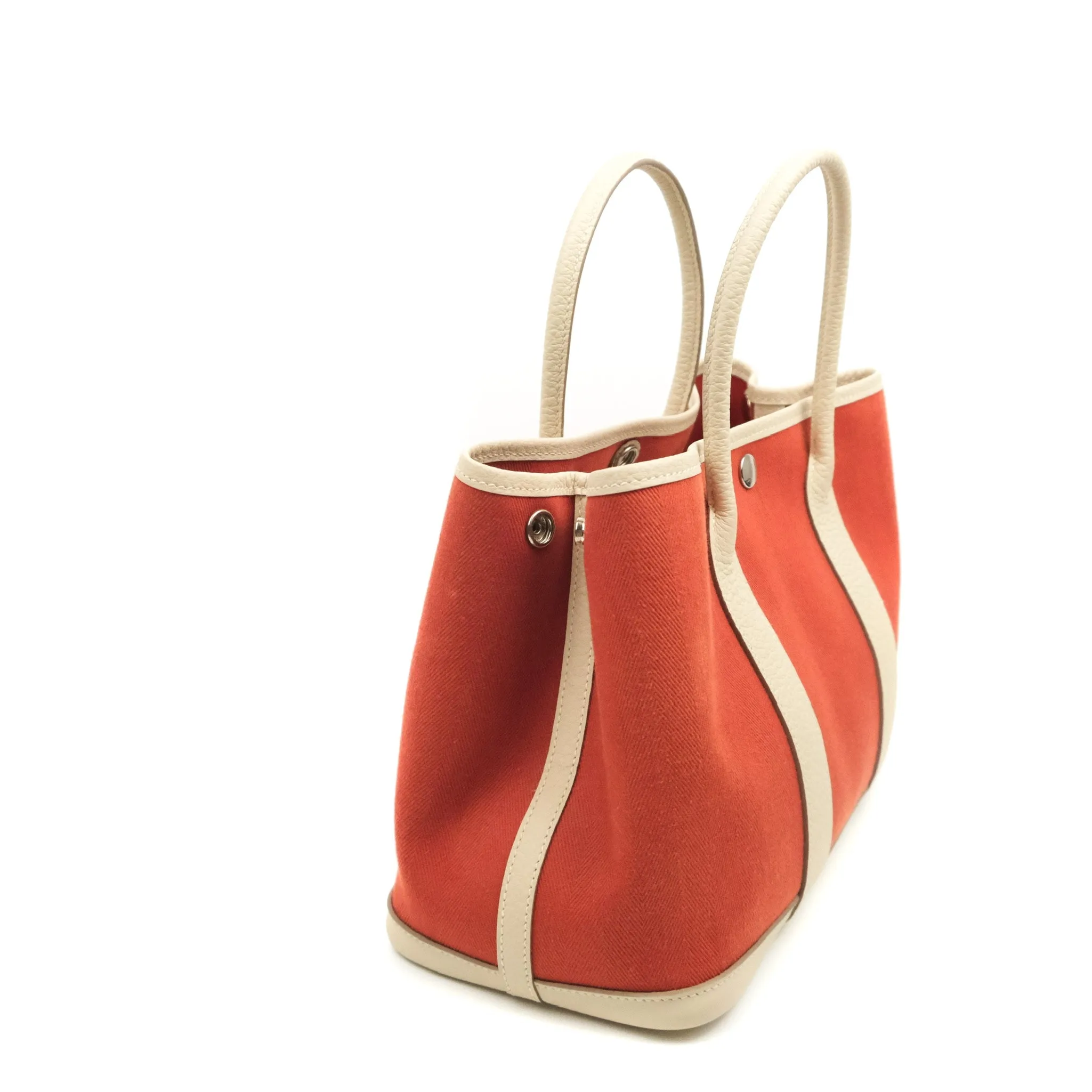 Hermes Garden Party 30 Red/Craie Canvas Negonda