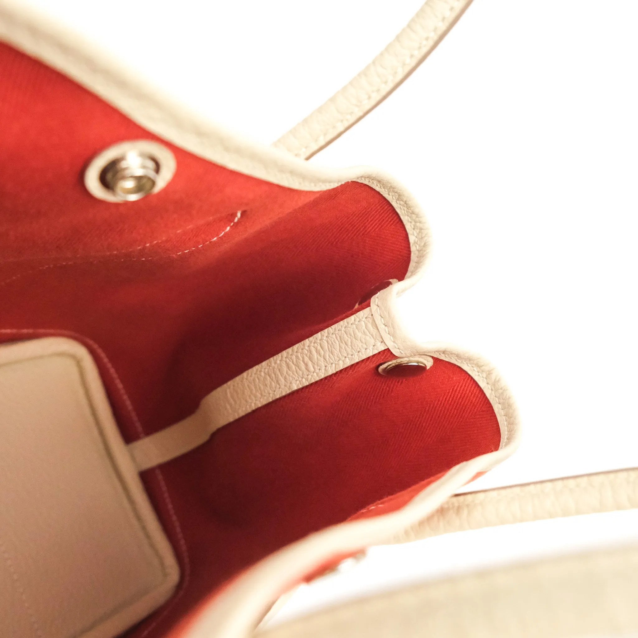 Hermes Garden Party 30 Red/Craie Canvas Negonda