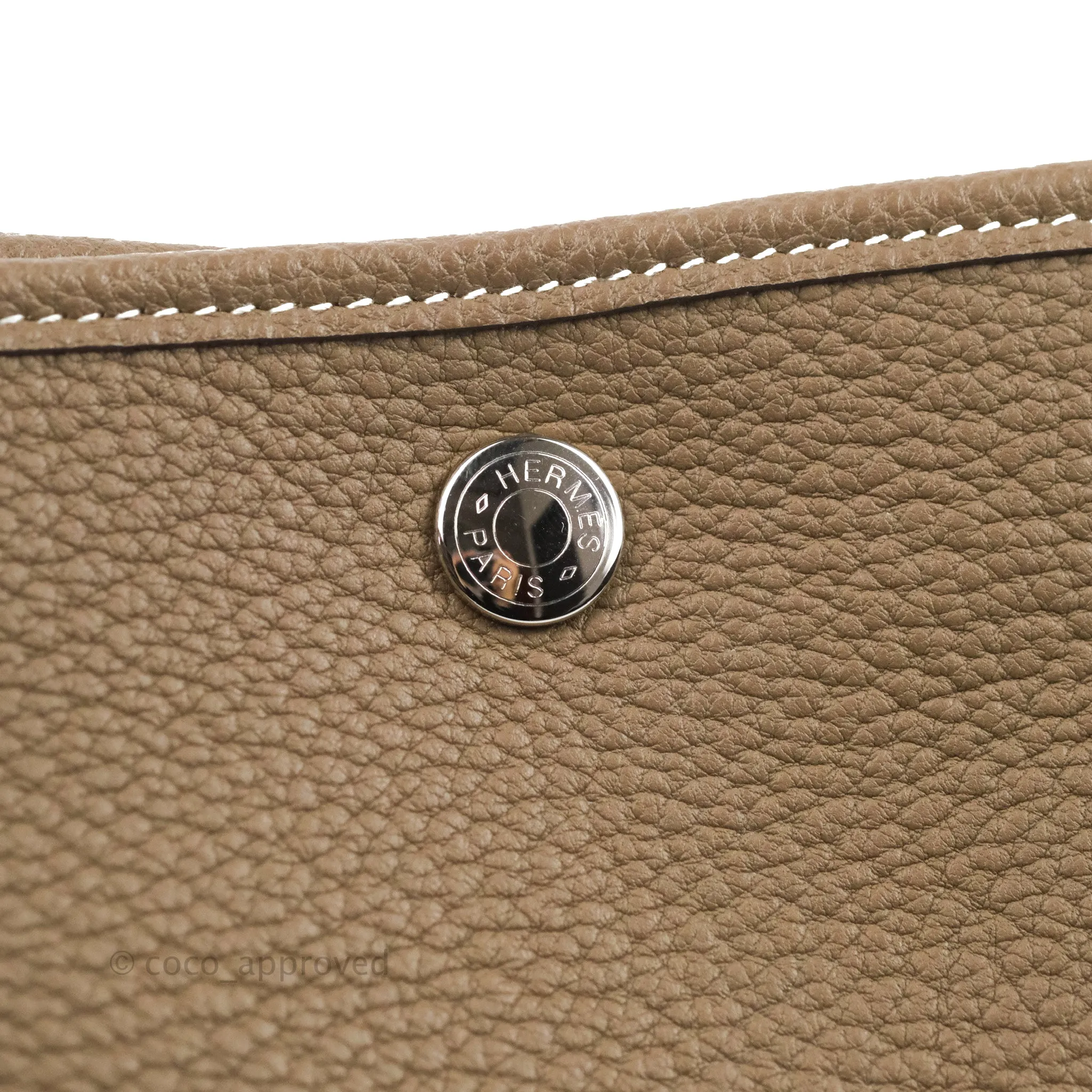 Hermes Garden Party 36 Etoupe Negonda Silver Hardware