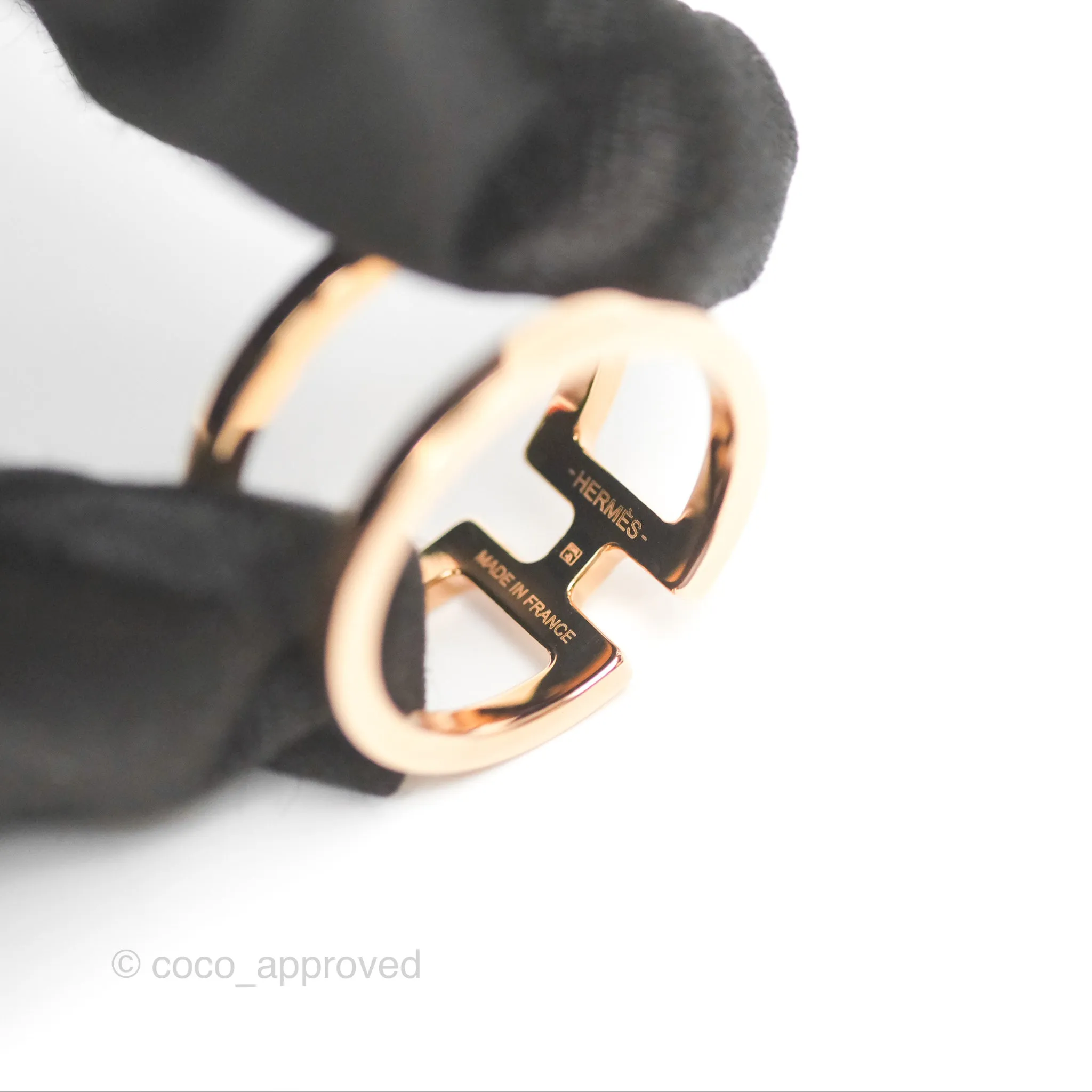 Hermes H en Rond Scarf Ring Rose Gold