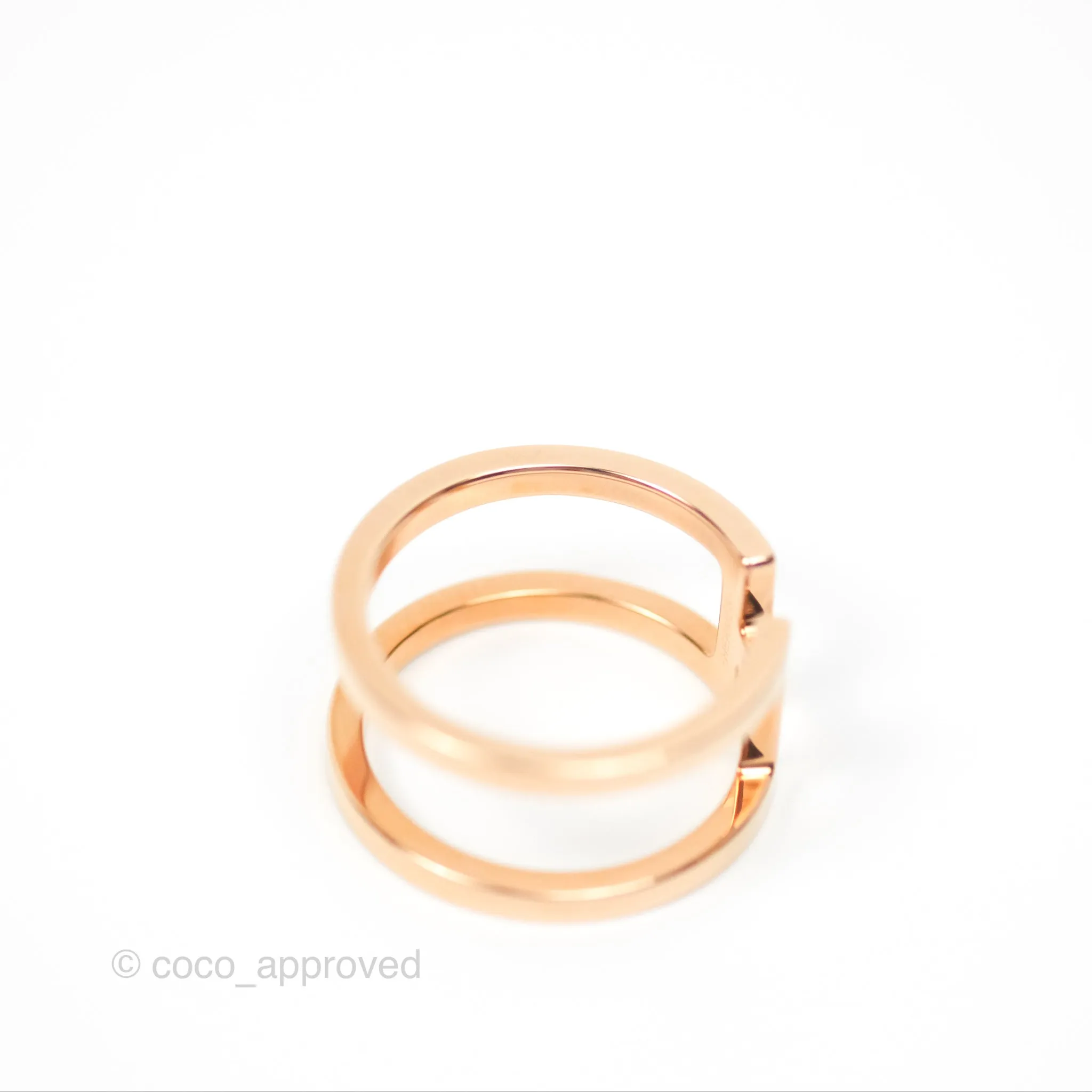 Hermes H en Rond Scarf Ring Rose Gold